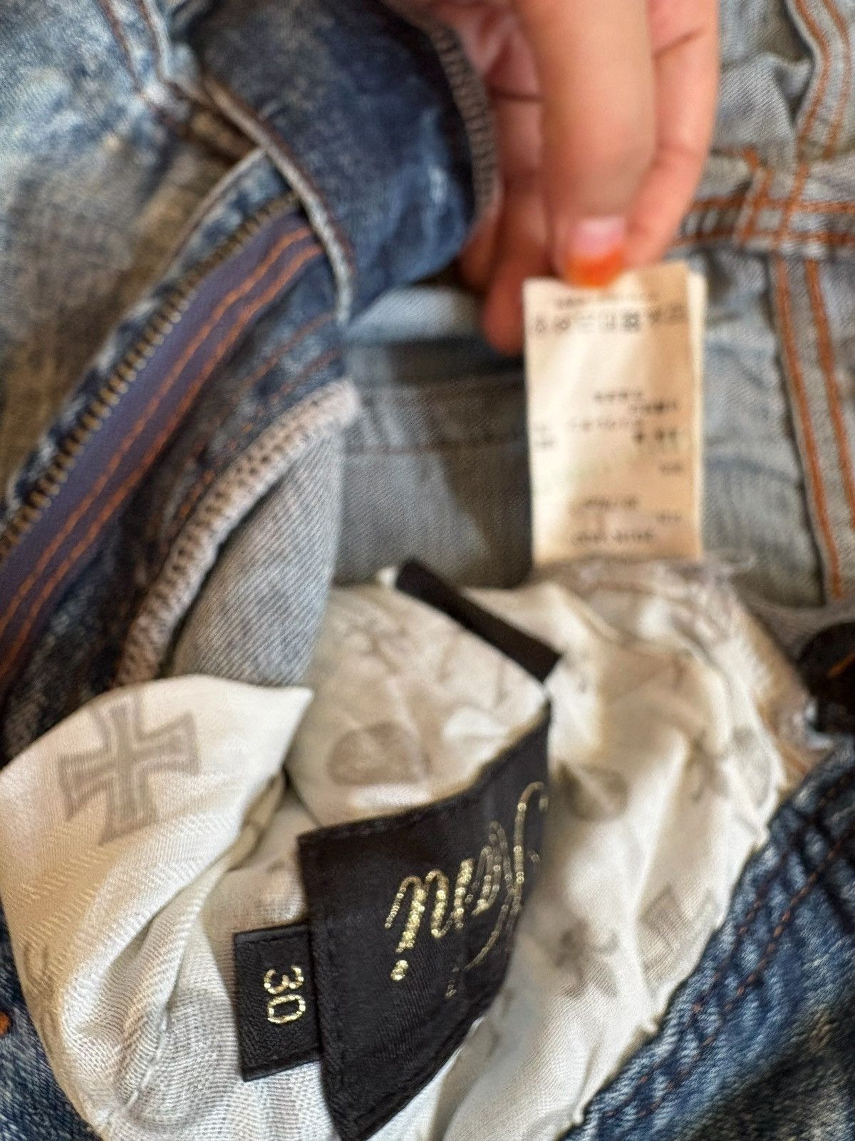 Designer × Karl Kani Vintage Karl Kani Painted Bleached Distressed Ripped Jeans Size US 30 / EU 46 - 10 Thumbnail