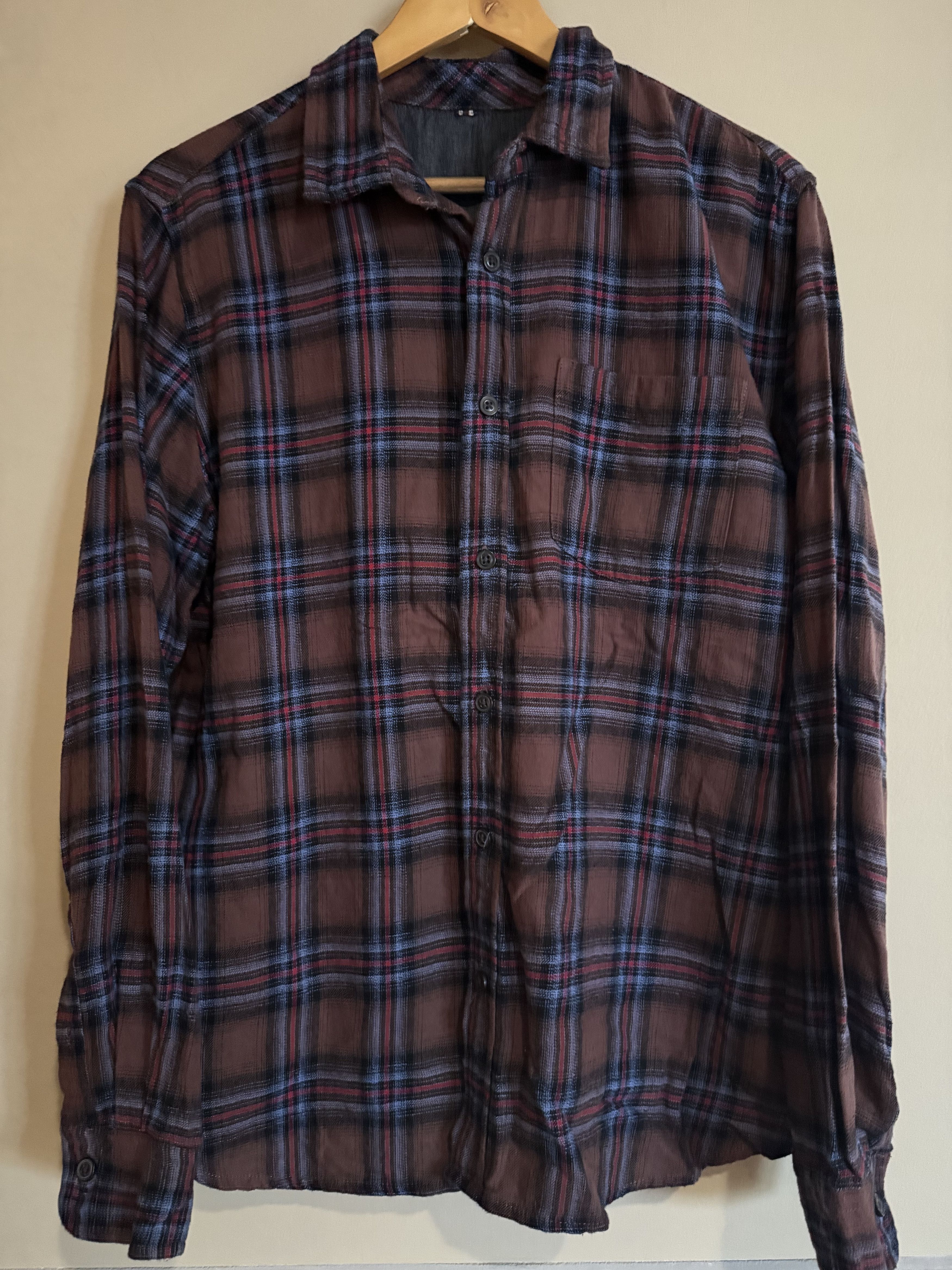 Other Plaid Brown Flannel L/S Shirt, Men's Large Size US L / EU 52-54 / 3 - 1 Thumbnail