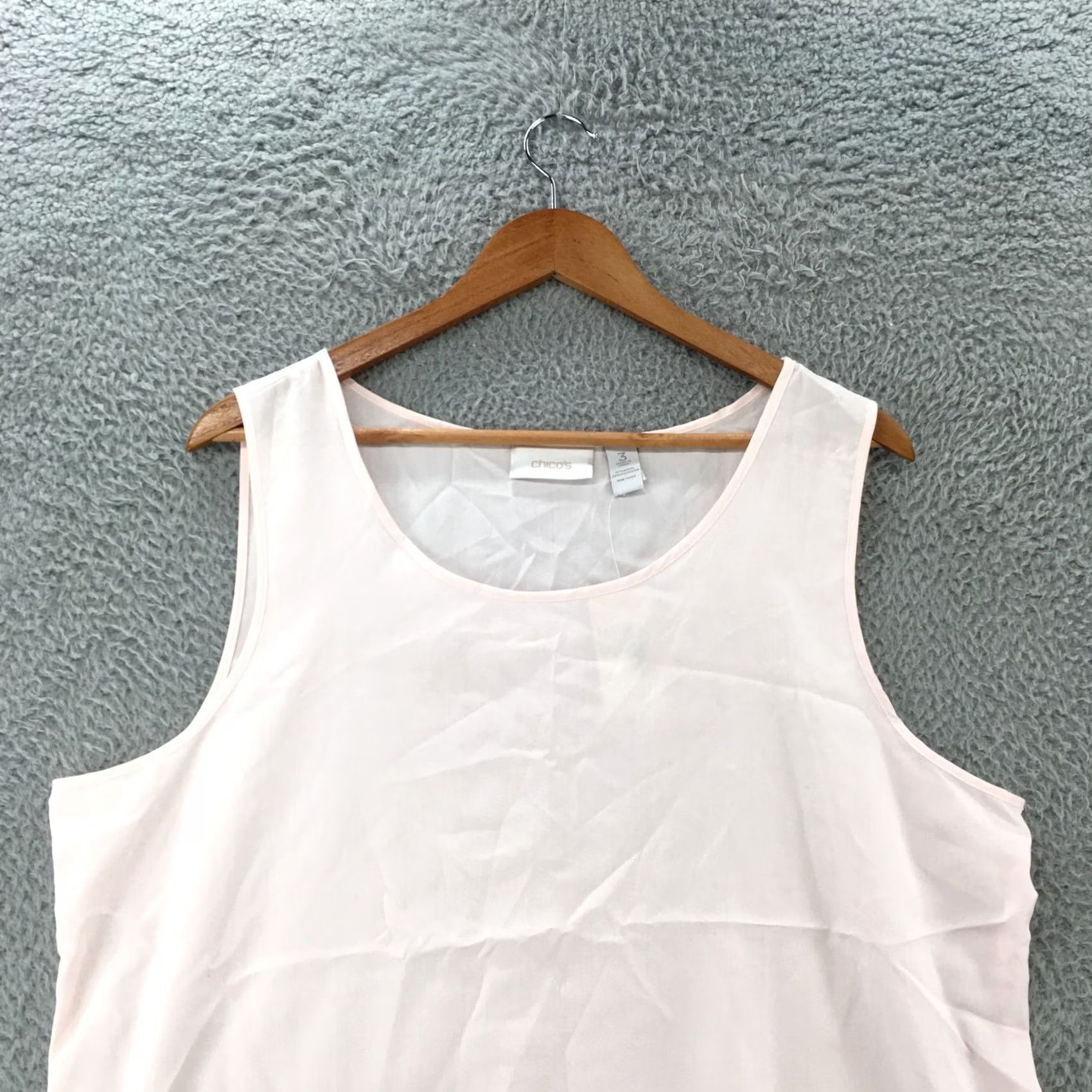 Vintage Chicos Tank Top Womens 3 Pink Round Neck Wide Strap Sleeveless Casual Pullover Size XS / US 0-2 / IT 36-38 - 2 Thumbnail