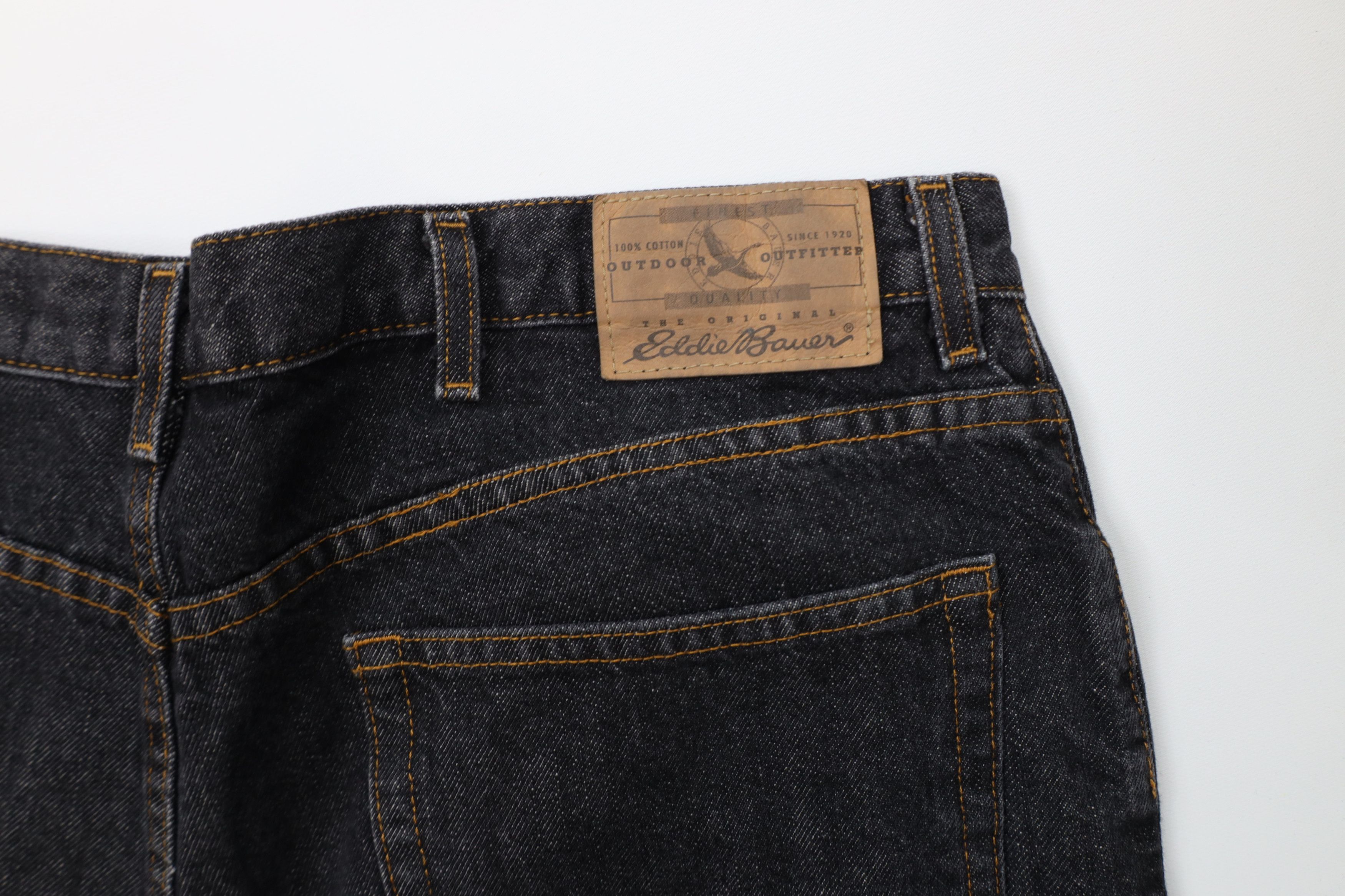 Eddie Bauer Vintage 90s Eddie Bauer Wide Leg Denim Jeans Black Cotton Size US 38 / EU 54 - 13 Thumbnail