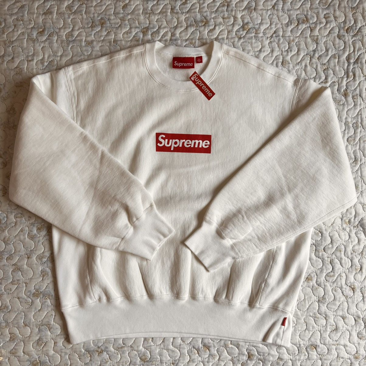 Supreme M Supreme washed box logo 25crewneck white hoodie sweatshirt Size US M / EU 48-50 / 2 - 1 Thumbnail