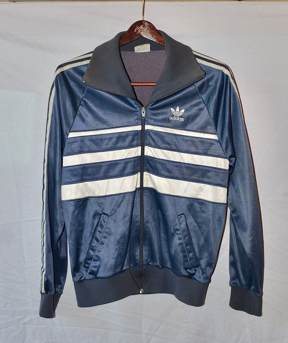 Adidas Vintage Adidas USA Trefoil Track Jacket Blue M (fits small) Size US M / EU 48-50 / 2 - 1 Thumbnail