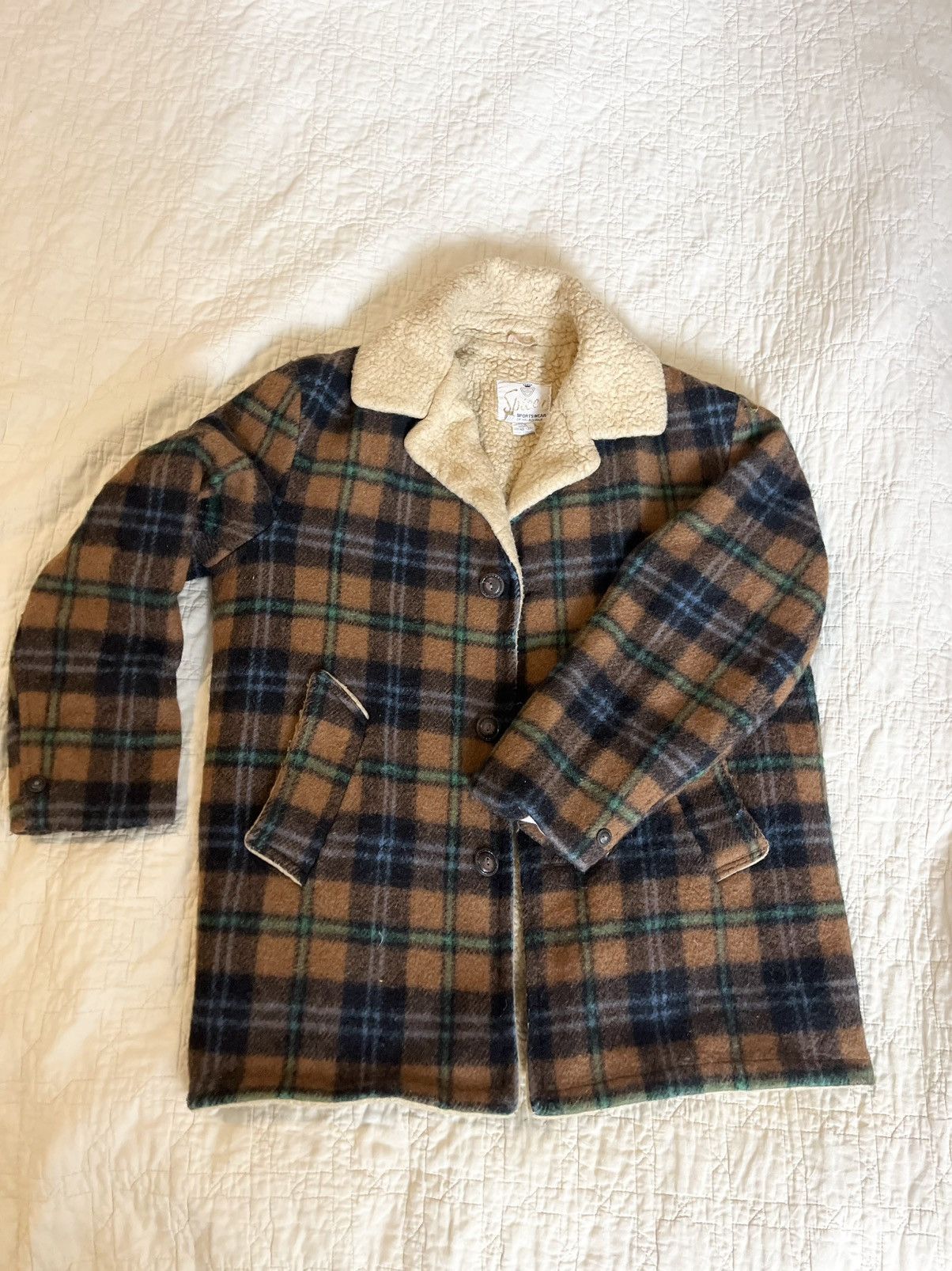 Other 1970s Vintage Spicer Wool Lumber Jacket Sherpa Brown Check Size US XS / EU 42 / 0 - 1 Thumbnail