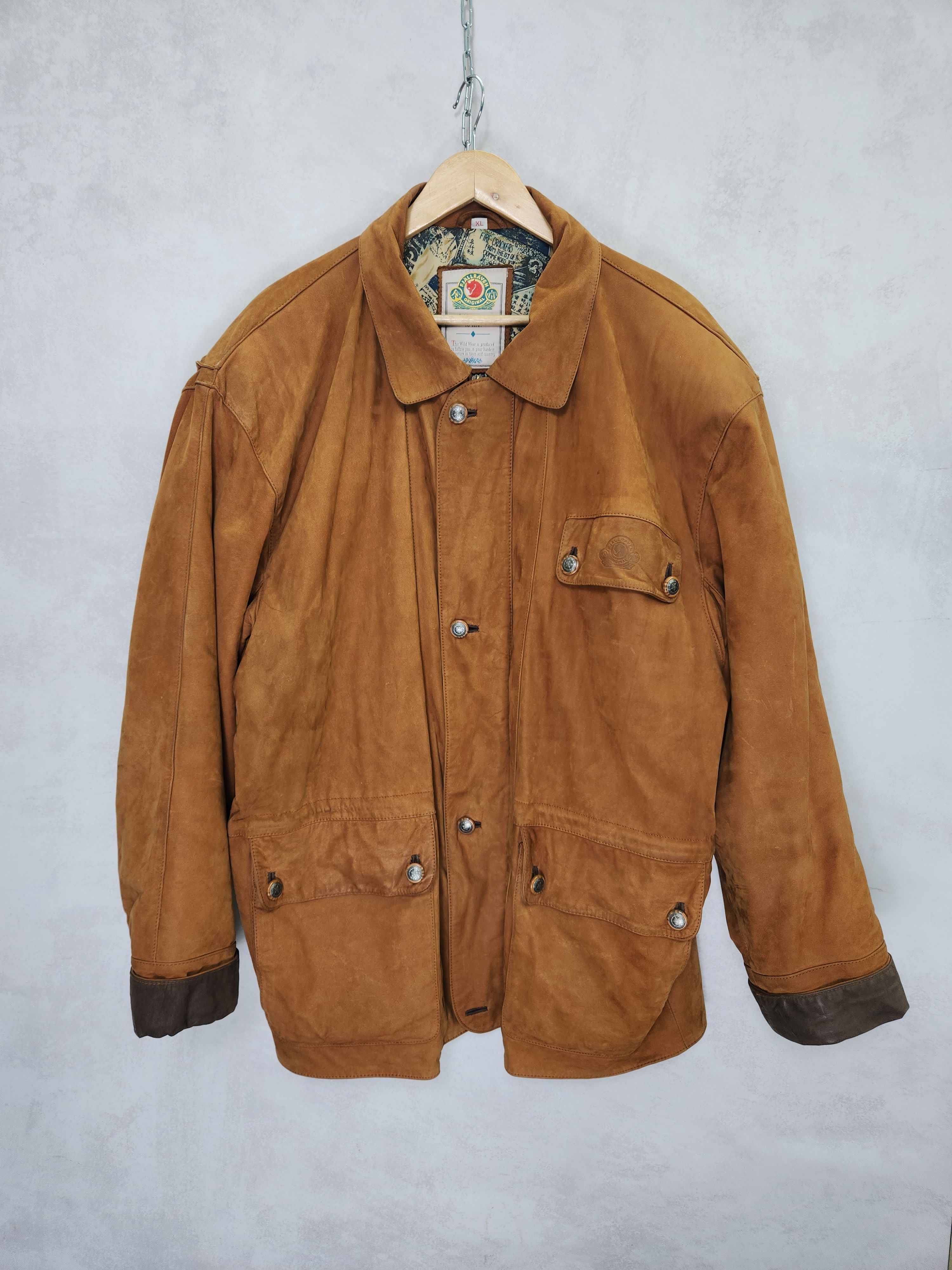 Fjallraven Rare Vintage 80s Fjallraven Fjällräven leather brown jacket Size US XL / EU 56 / 4 - 1 Thumbnail