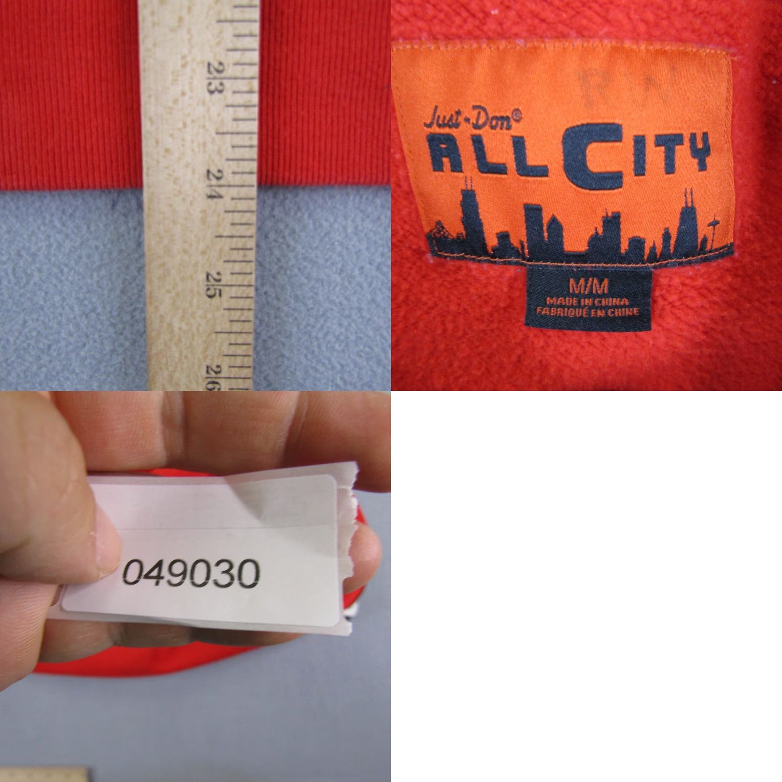 Just Don Just Don All City Hoodie Mens Medium Red Pullover Sweatshirt Basketball Shirt Size US L / EU 52-54 / 3 - 8 Thumbnail