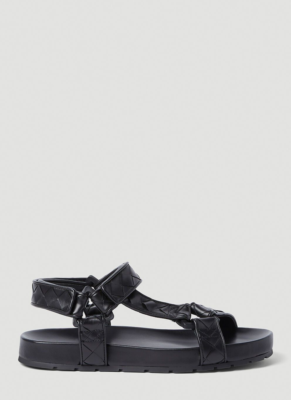 image of Bottega Veneta Intrecciato Sandals in Black, Men's (Size 10)