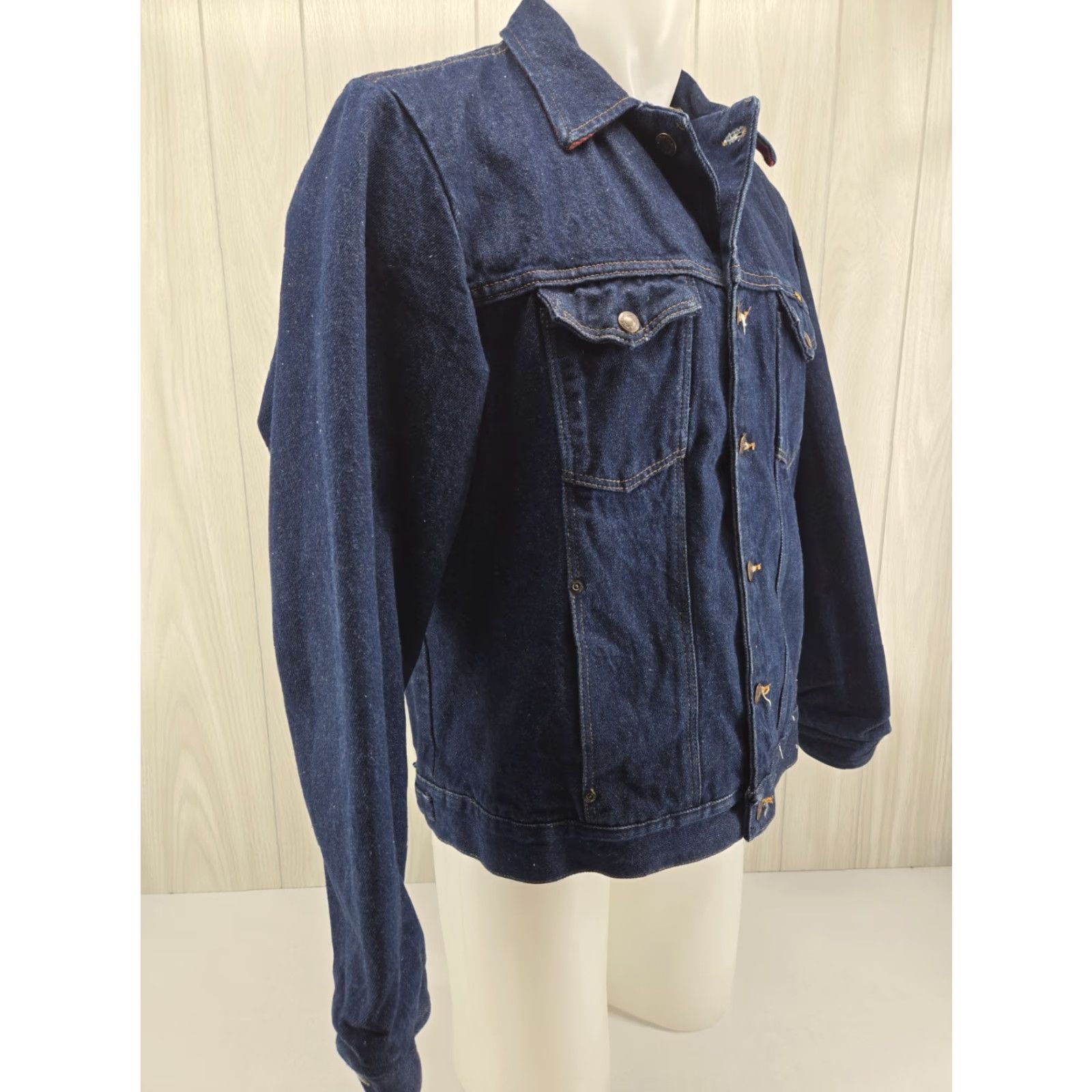Wrangler VINTAGE Wrangler Denim Trucker Jacket Men’s LARGE USA Made Blue 80s Lined Cotton Jacket Size US L / EU 52-54 / 3 - 6 Thumbnail