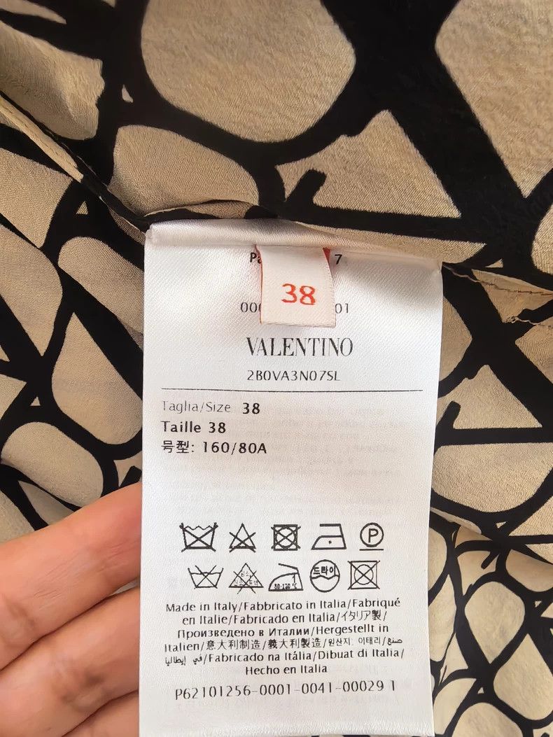 Valentino Valentino Silk pet dress black and white geometric print Size XS / US 0-2 / IT 36-38 - 4 Thumbnail