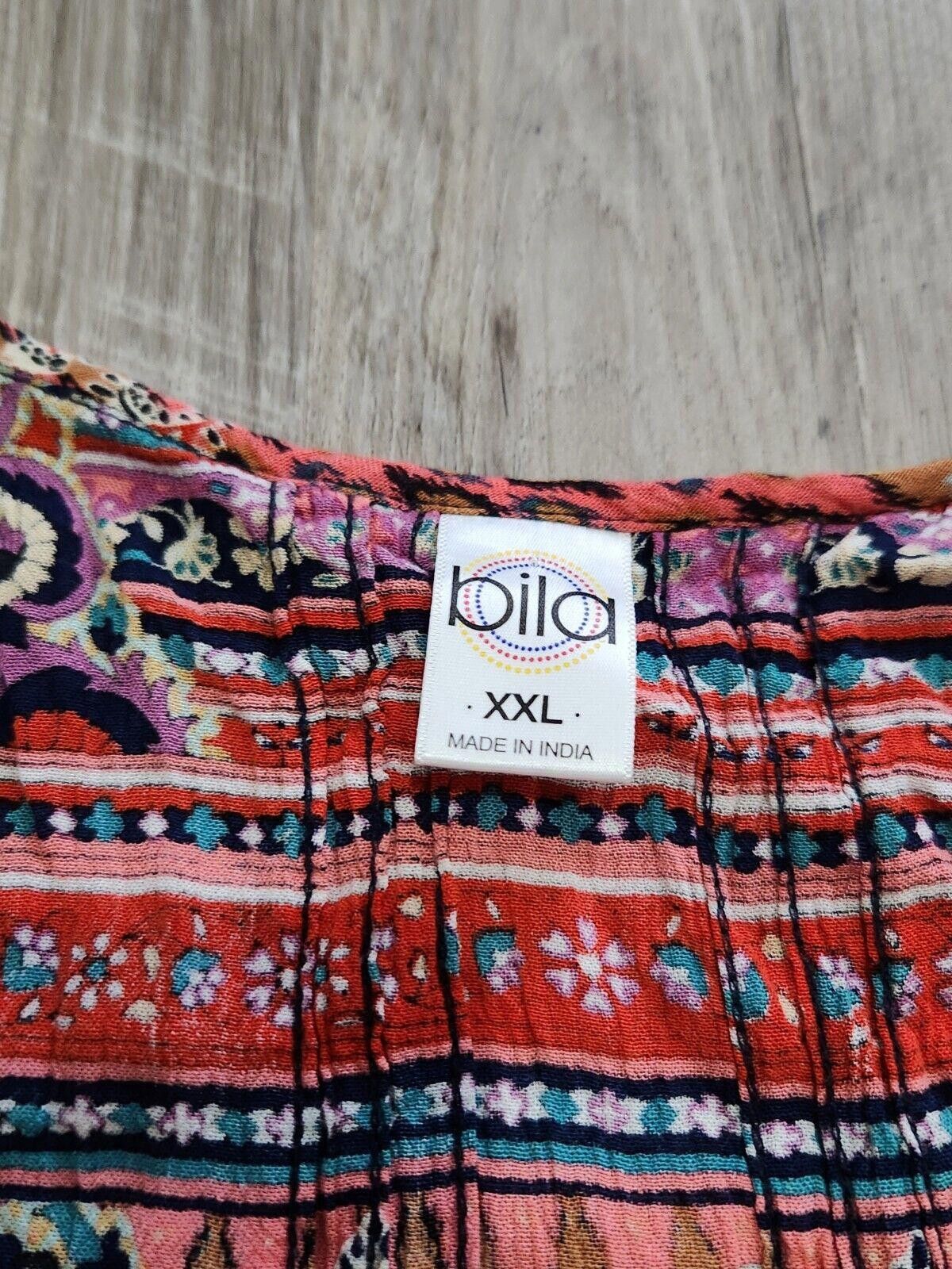 Designer Bila Top XXL hippie Boho Plus Size Cold Shoulder 2x Scoop Size XXL / US 16-18 / IT 52-54 - 3 Thumbnail