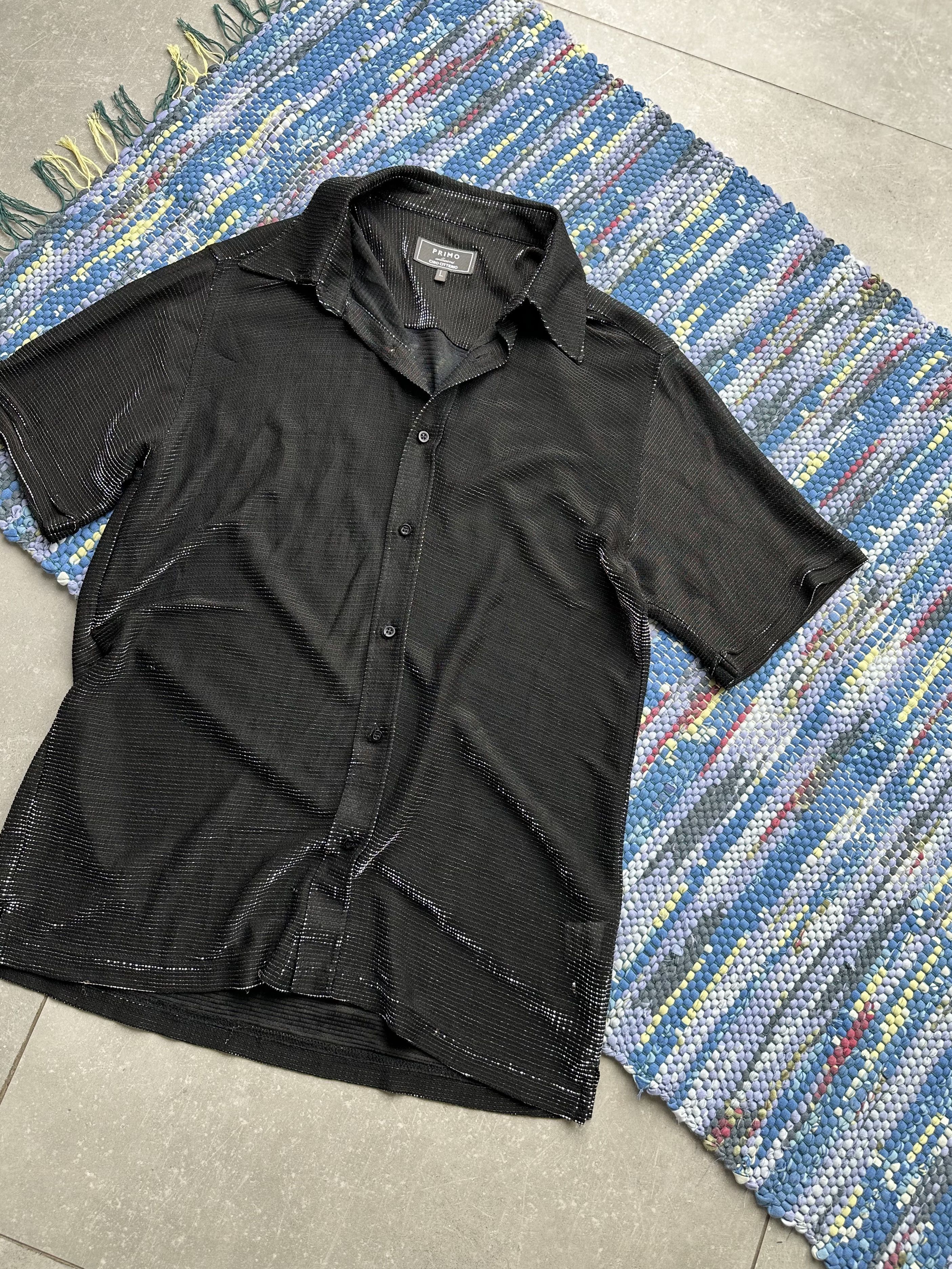 image of Avant Garde x Vintage Mesh Shirt in Black/Silver, Men's (Size Large)