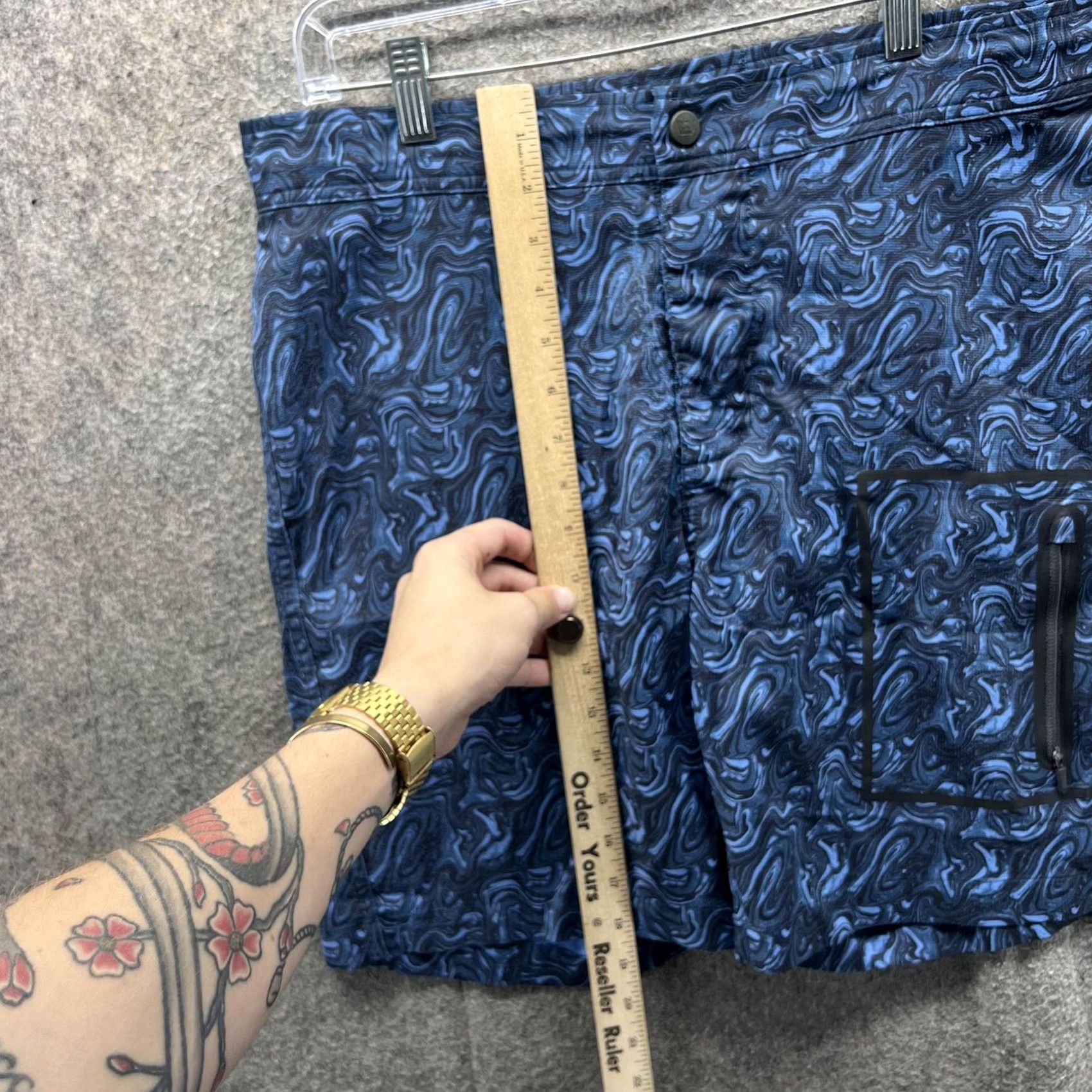 Vintage Mack Weldon Shorts Mens 32 Blue Marble Swim Trunks Zip Boardshort Hybrid Mens Size US 32 / EU 48 - 6 Thumbnail