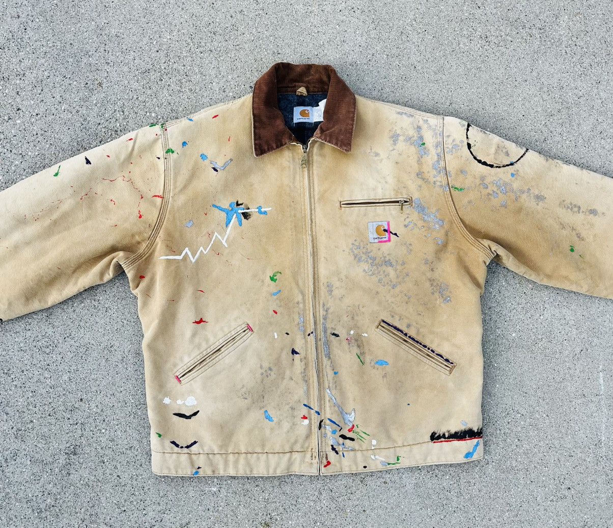 Carhartt Vintage Carhartt Detroit Jacket Thrashed Distressed Sun Fade Size US XL / EU 56 / 4 - 3 Thumbnail