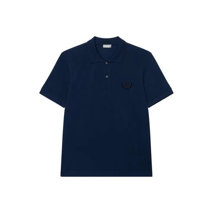 Dior Dior Dior Navy Blue Cotton Polo Shirt for Men 0079-2507 Size US M / EU 48-50 / 2 - 1 Thumbnail