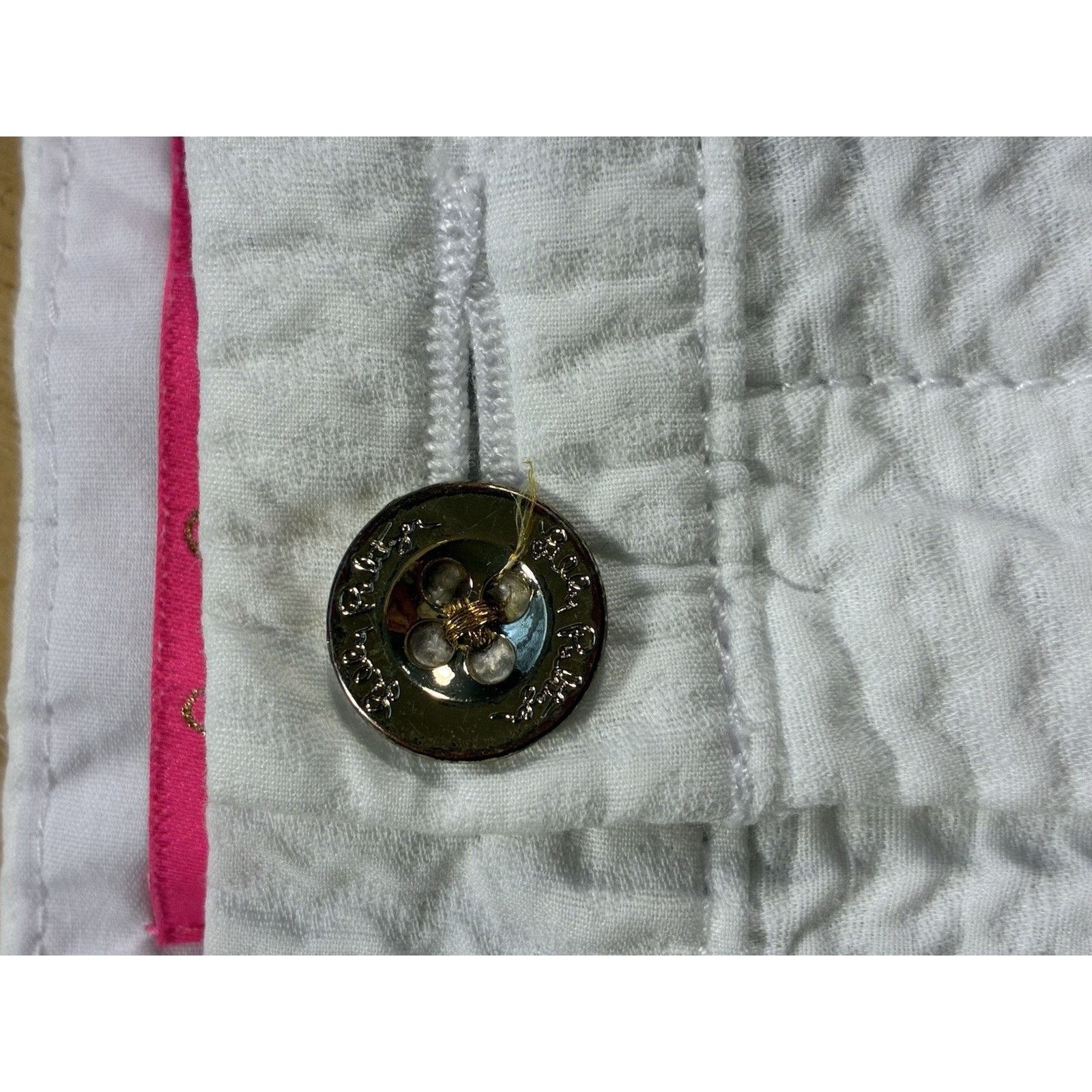 Lilly Pulitzer Lilly Pulitzer Madison White Seersucker Scalloped Womens 10 Size 32" / US 10 / IT 46 - 16 Thumbnail