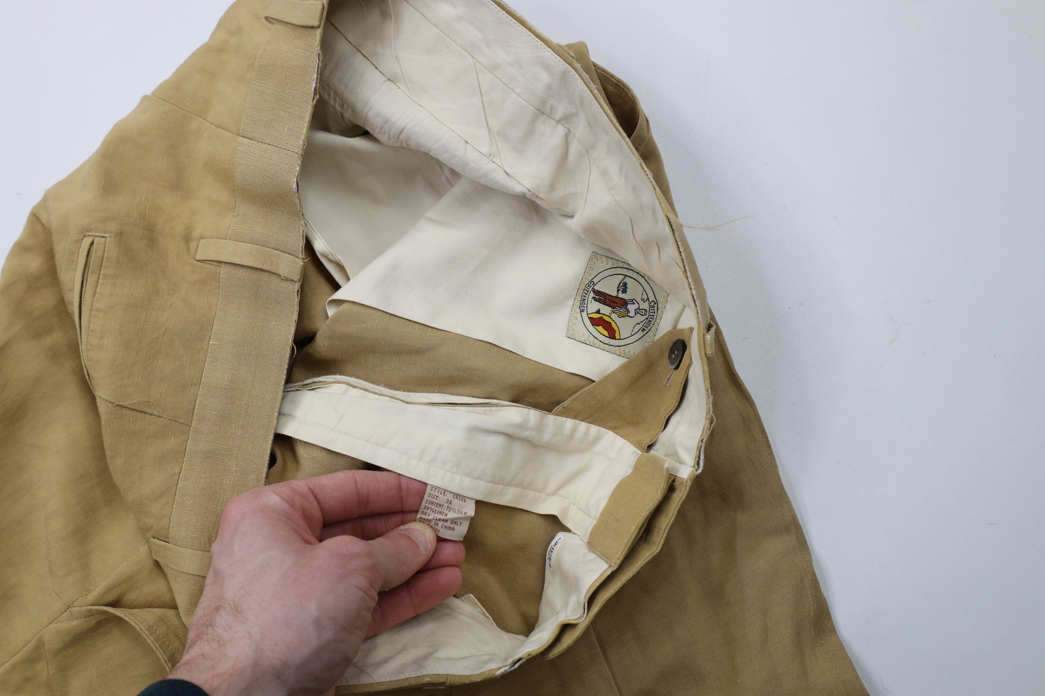 Vintage Vintage 90s Streetwear Silk Linen Wide Leg Chino Pants Size US 34 / EU 50 - 9 Thumbnail