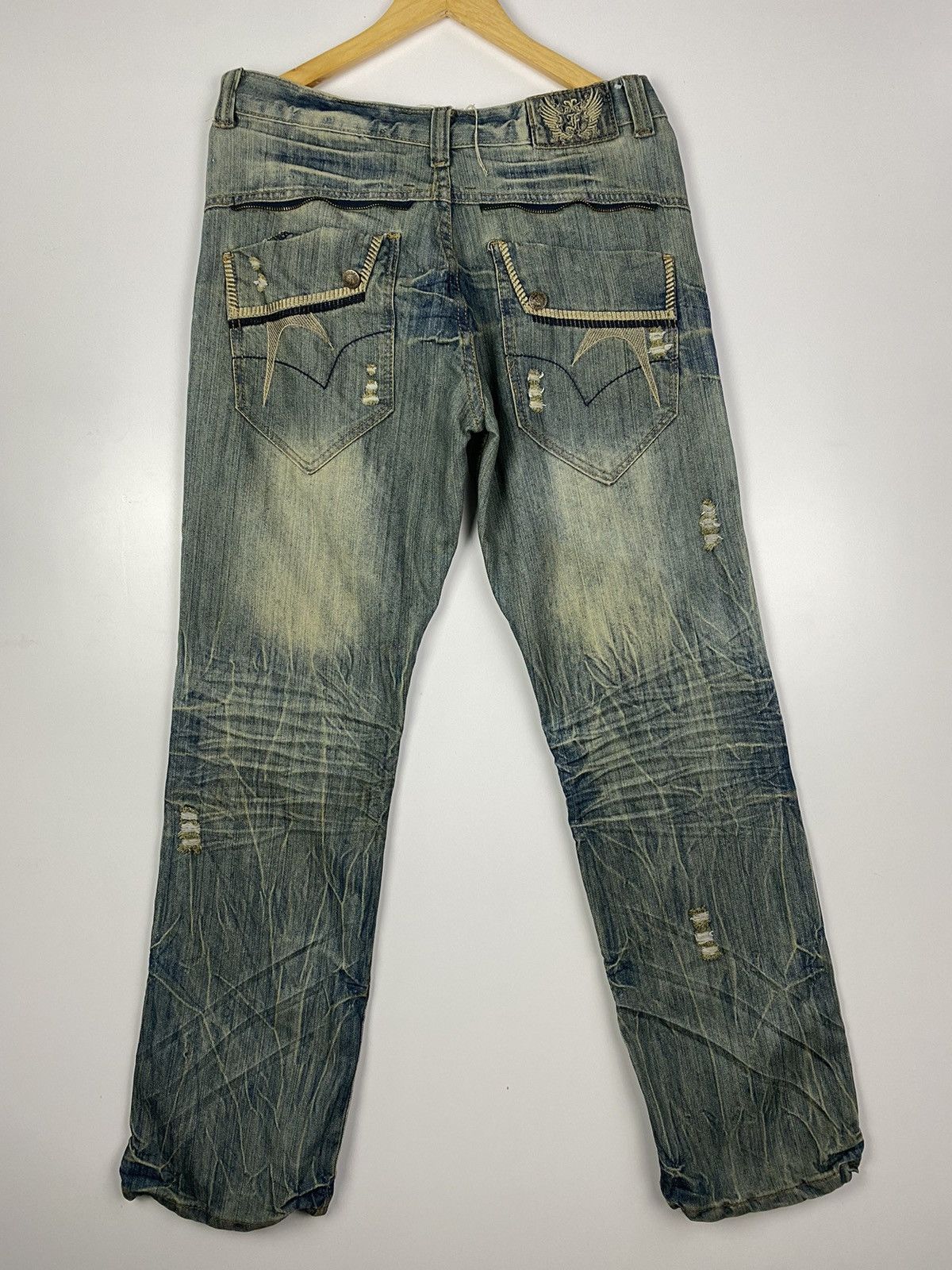 Japanese Brand × Vintage Vintage Fusai Denim Distressed Flared Size US 34 / EU 50 - 2 Thumbnail