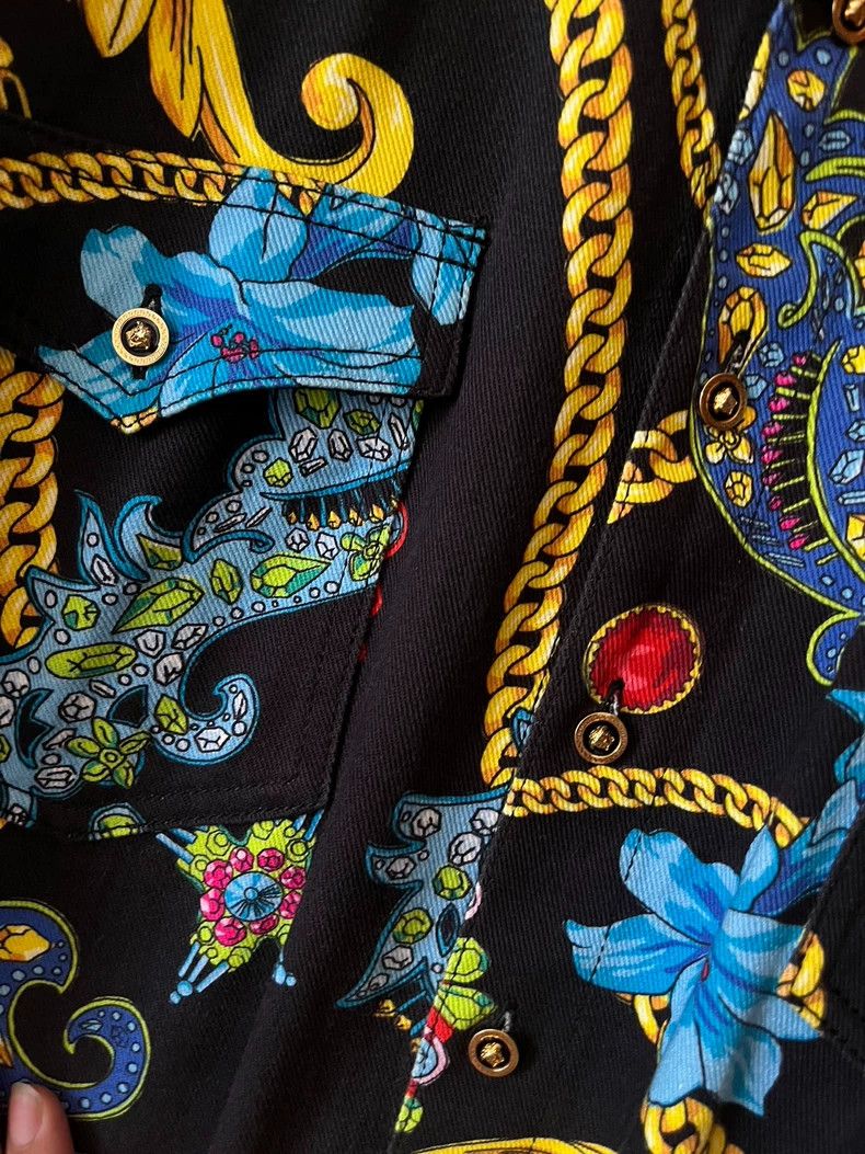Versace Versace Printed denim jacket top Size US L / EU 52-54 / 3 - 2 Thumbnail