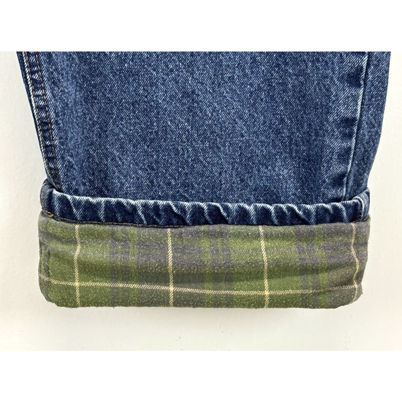 Denime Burry Lane Men's 40x32 Blue Denim Jeans Flannel Lined Straight Fit Classic Chore 80s Size US 40 / EU 56 - 6 Thumbnail