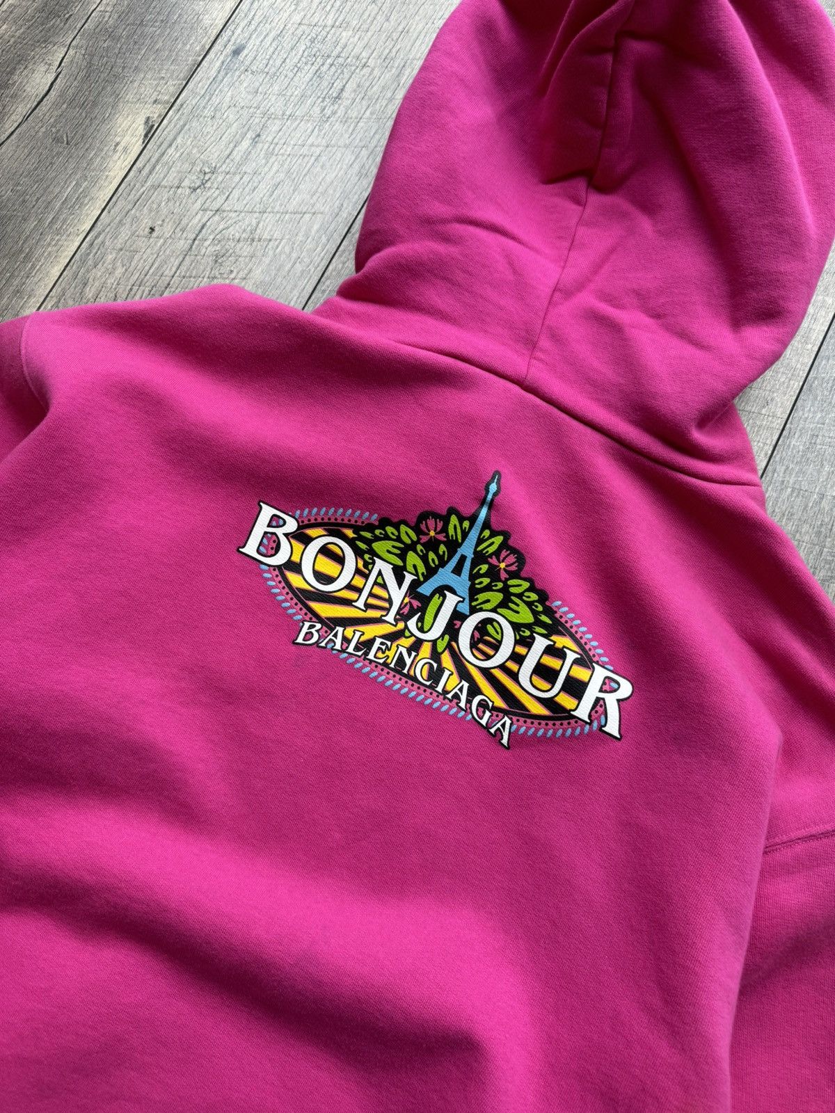 Balenciaga Balenciaga Pink Bonjour Hoodie pullover sweatshirt - XL Size US XL / EU 56 / 4 - 5 Thumbnail