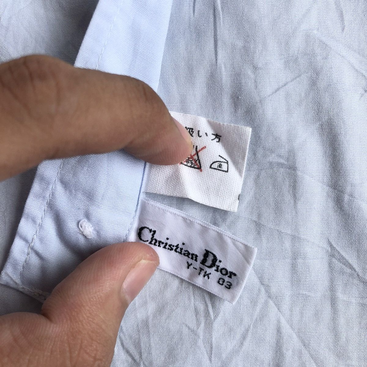 Dior 1990s Christian Dior Monsieur Signature Shirt Blue Luxury Size US XL / EU 56 / 4 - 14 Thumbnail