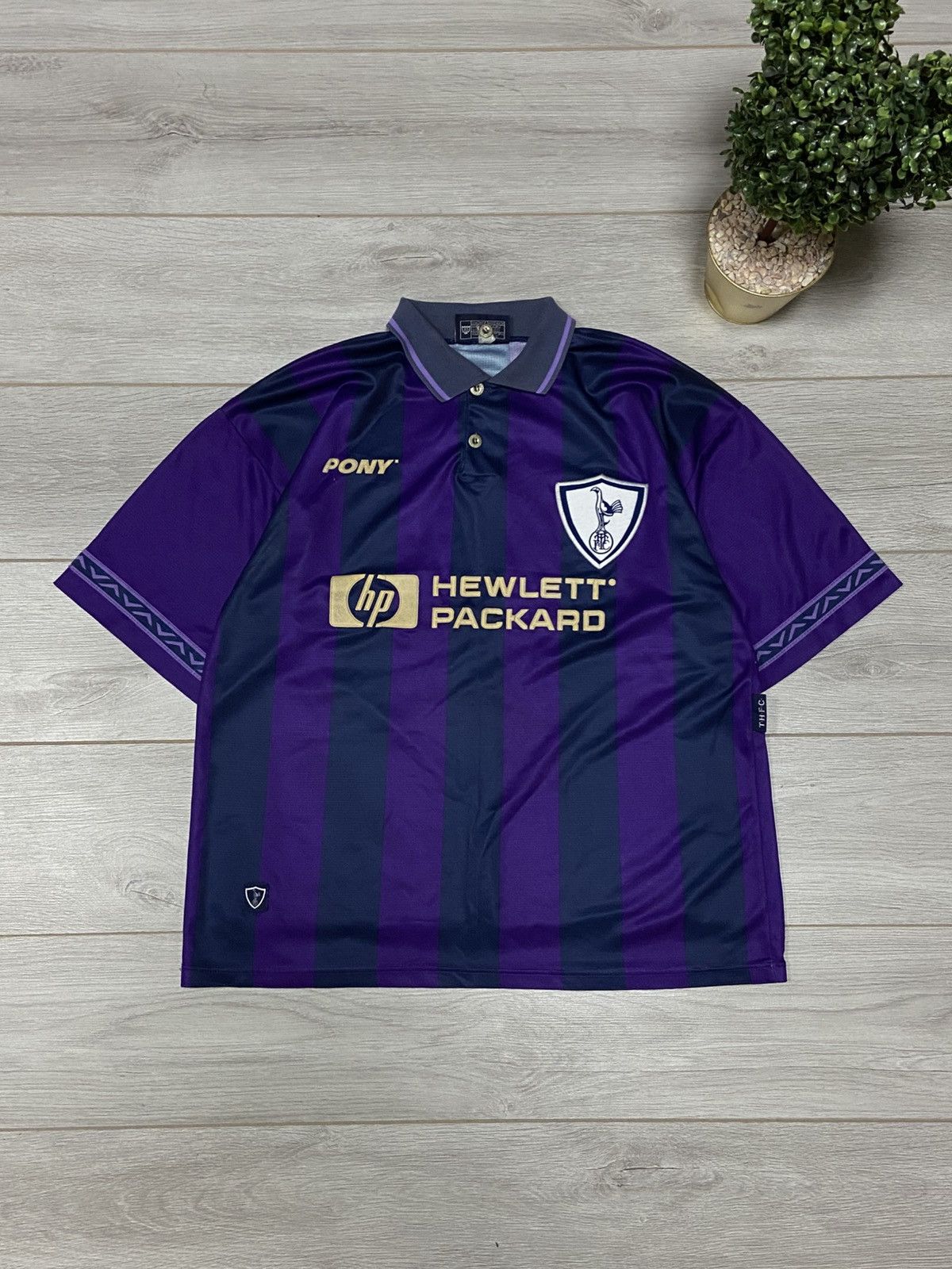 Vintage Pony Tottenham hp 1998 1999 away soccer jersey football Size US L / EU 52-54 / 3 - 1 Thumbnail
