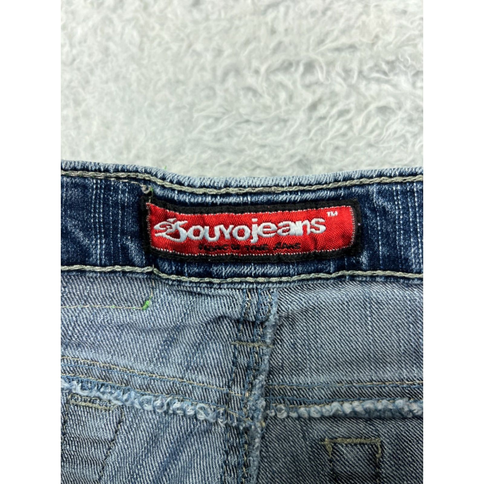 Denime SouyoJeans Jeans Womens 28 Blue Denim Rhinestone Flared Cotton Blend Regular Inseam 29" 24" Waist Women Summer 90s? No decade given. Size 28" / US 6 / IT 42 - 6 Thumbnail