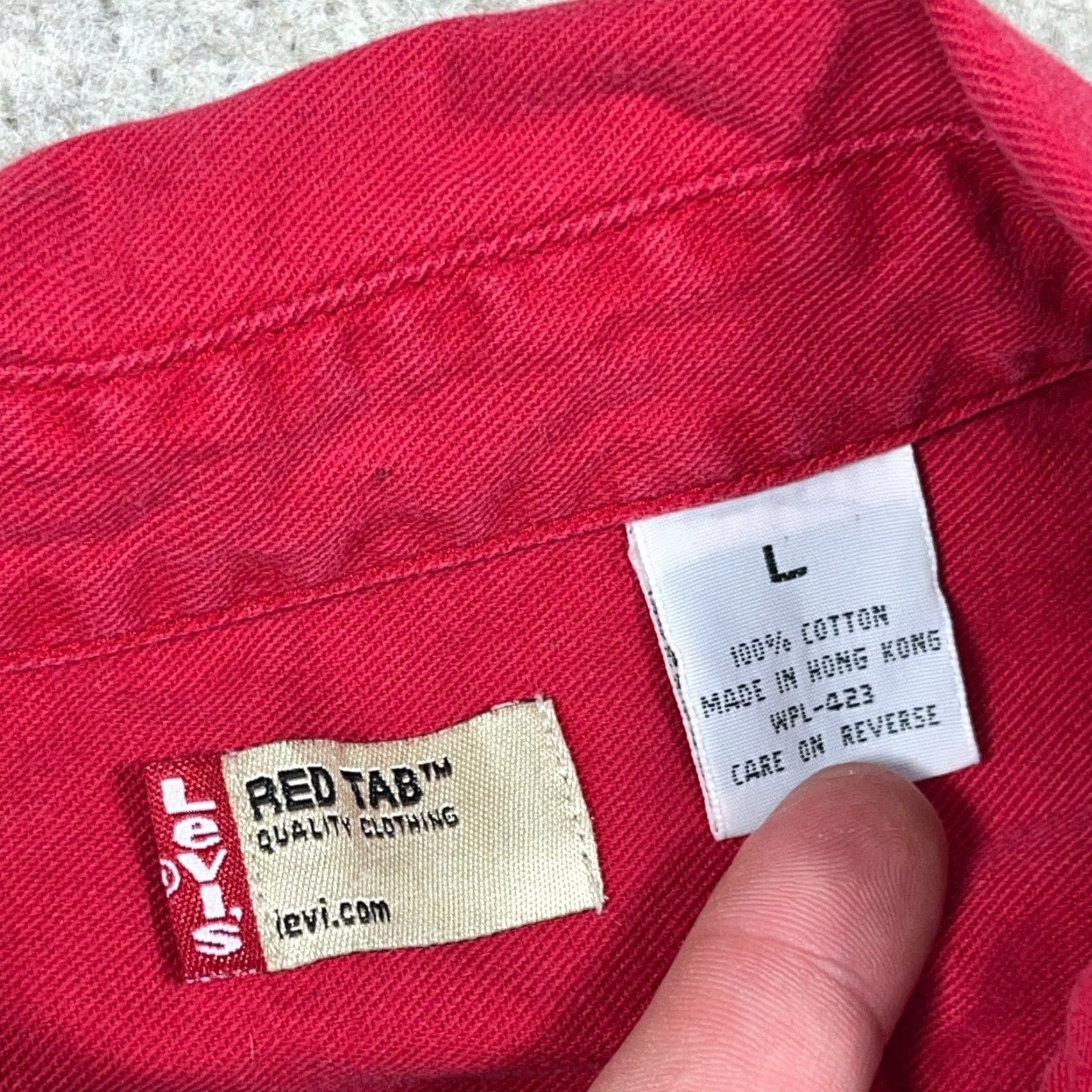 VINTAGE Levi's Denim Shirt Men L Red Button Up Western 90s Cowboy Shirt Mens Red Levi's Denim Long Sleeve Button-Up Casual Western 90s