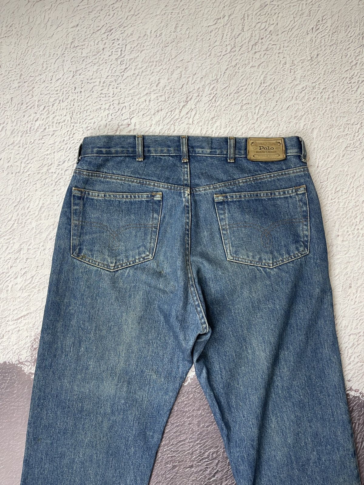 Polo Ralph Lauren Polo Ralph Lauren vintage made in USA faded denim jeans Size US 35 - 14 Thumbnail