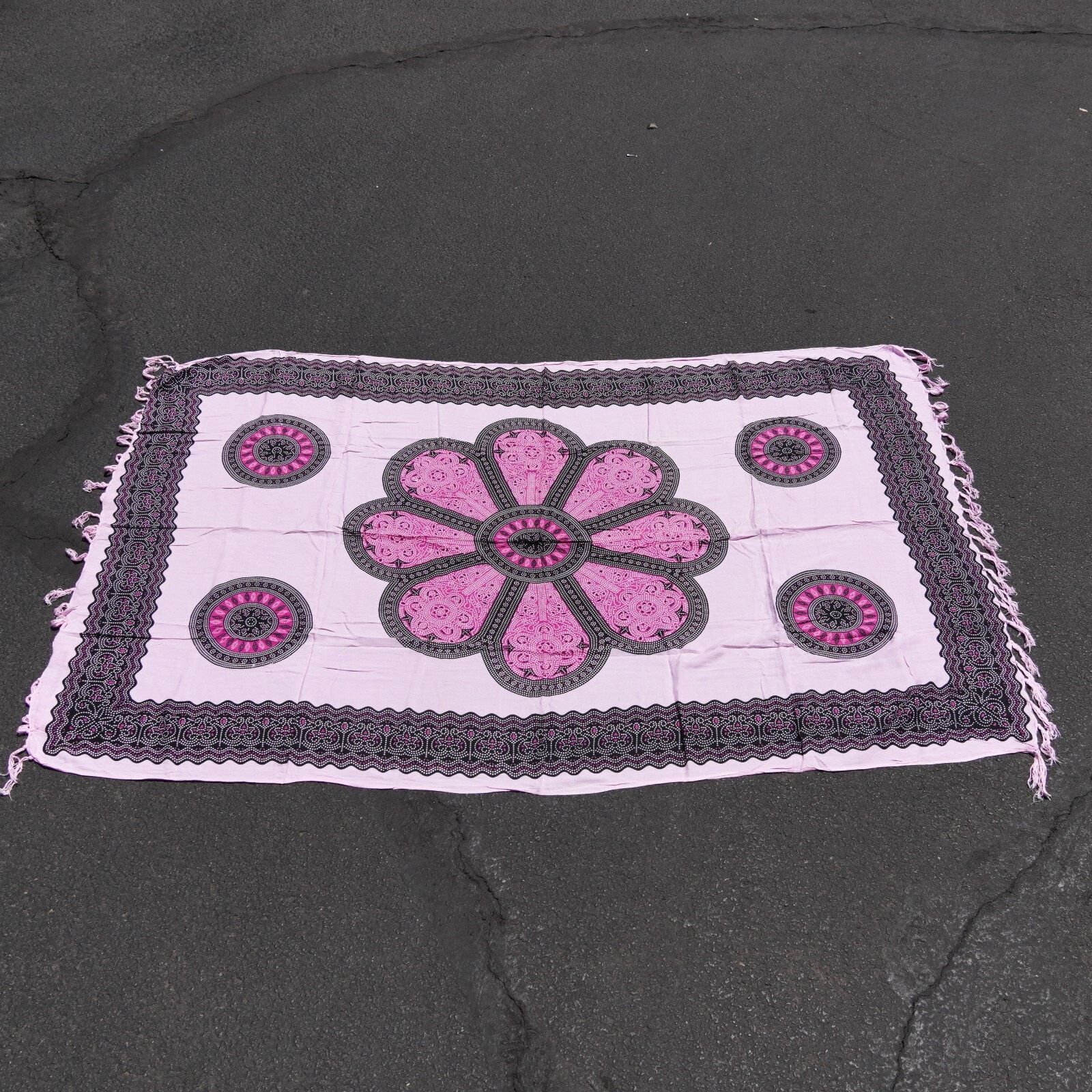 Other Pink Floral Mandala Pashmina Scarf Shawl Scarve Sarong 60x39 Size ONE SIZE - 6 Thumbnail