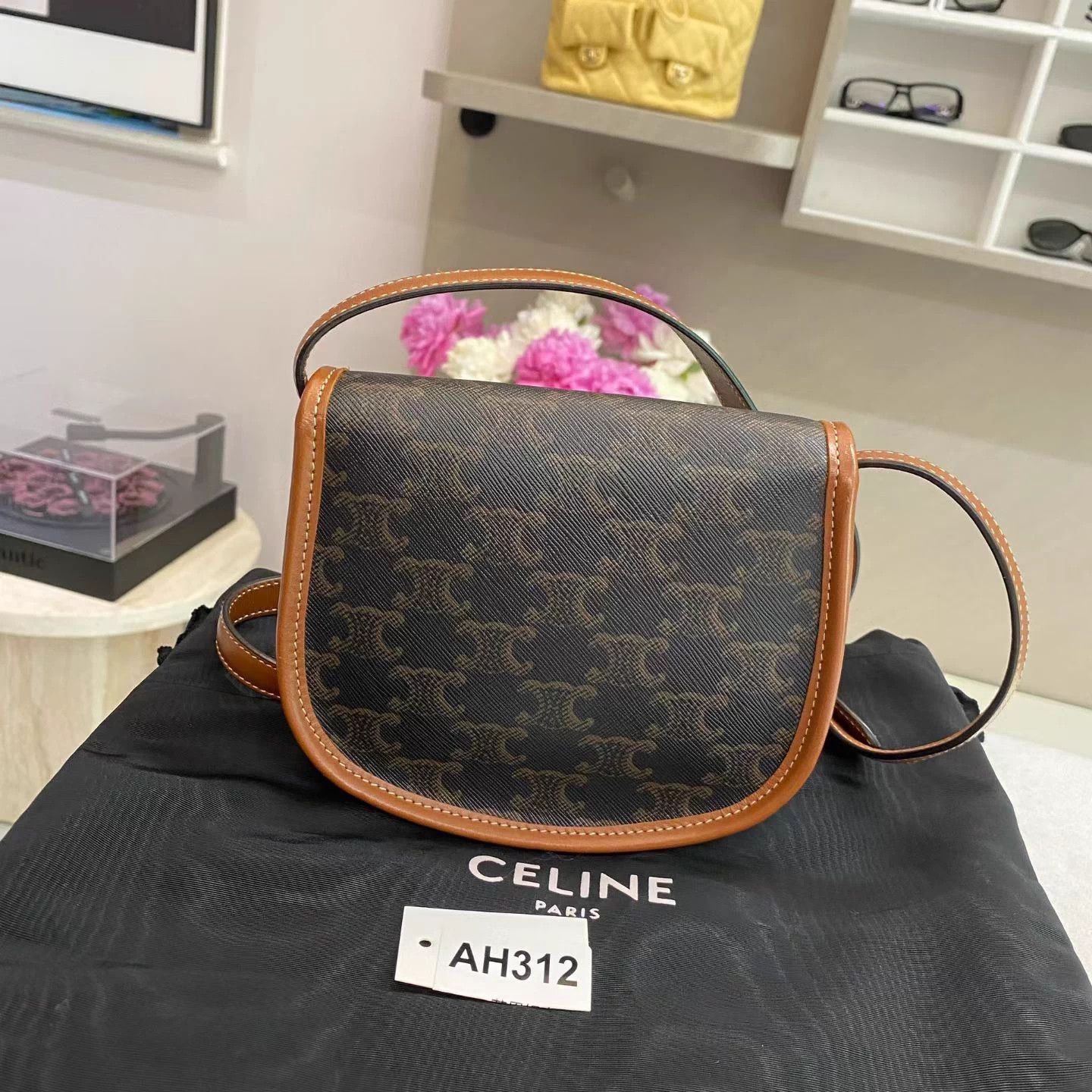 Celine CELINE Besace Triomphe Mini Saddle Bag (Mint, Dust Bag) Size ONE SIZE - 4 Thumbnail