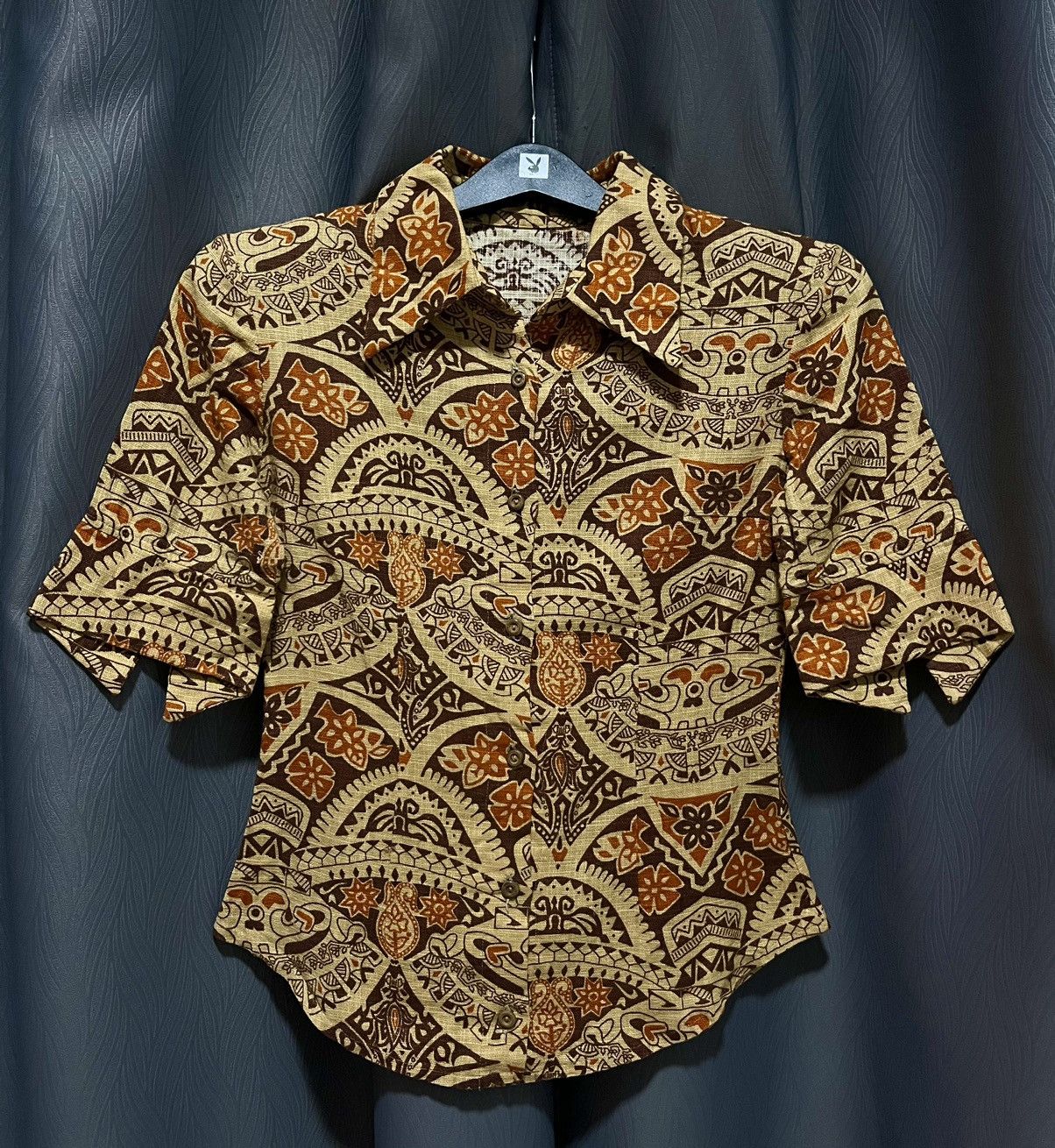 Japanese Brand × Vintage Vintage full print abstract paisley pattern cotton blouse Size M / US 6-8 / IT 42-44 - 1 Thumbnail