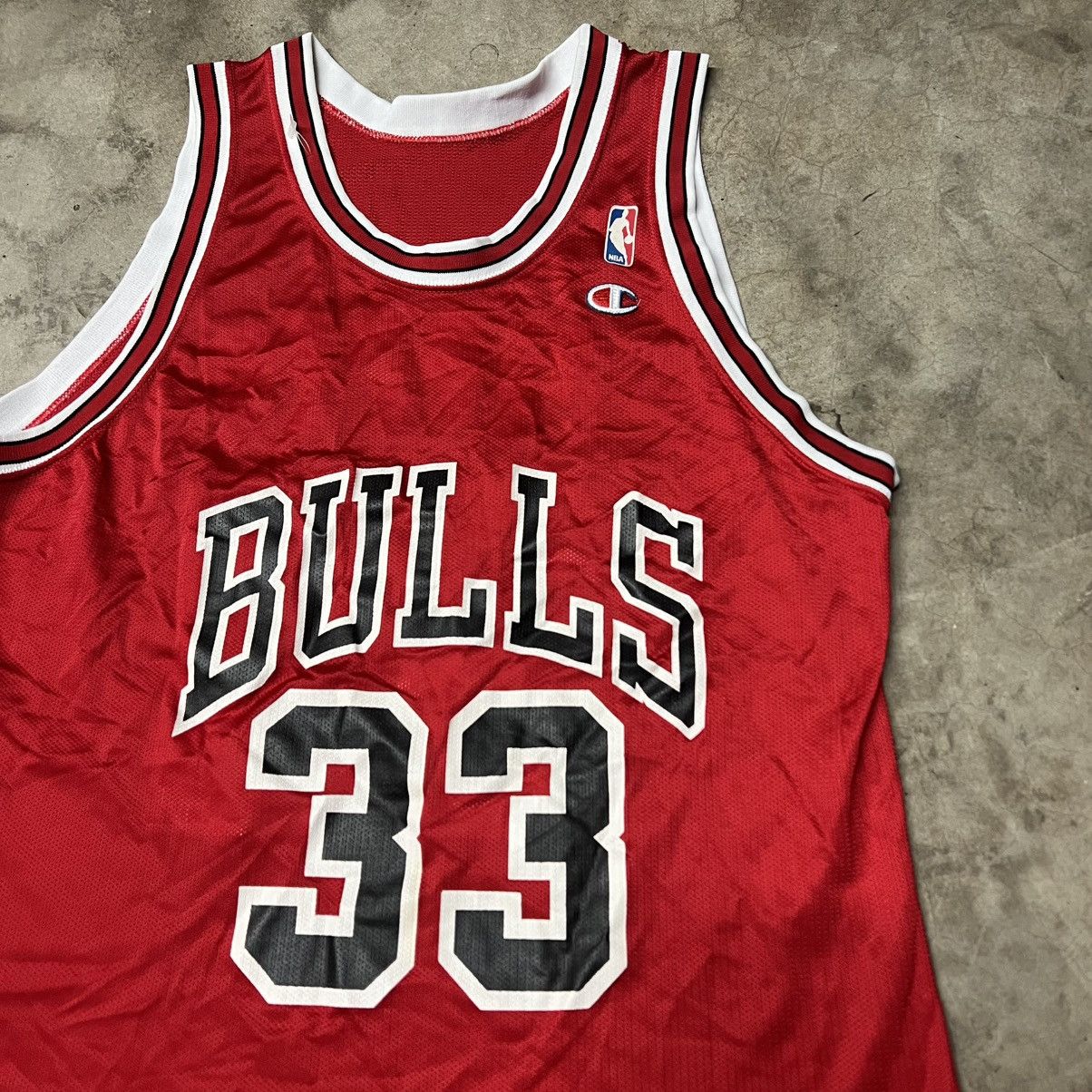 NBA × Vintage Vtg 90’s NBA Chicago Bulls S. Pippen #33 Champion Jersey Size US XL / EU 56 / 4 - 4 Thumbnail
