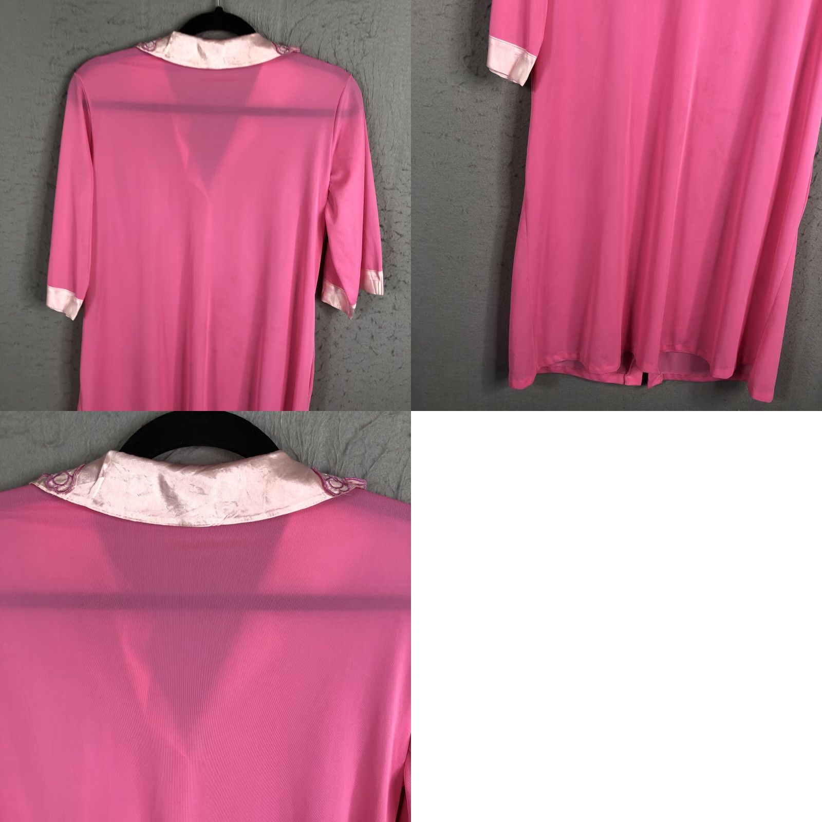Vintage VINTAGE Snowdon Robe Women’s S Hot Pink Sheer Kimono 1960s Retro Berry Lightweight Short Sleeve Size ONE SIZE - 10 Thumbnail