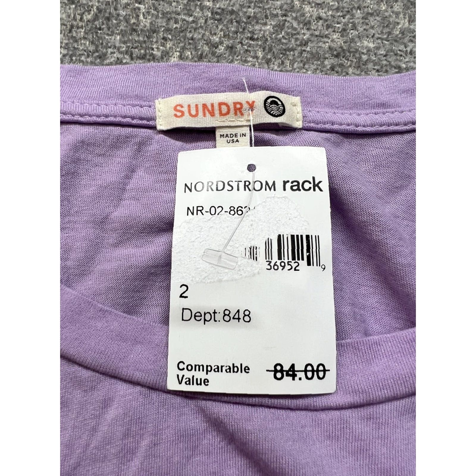 Sundry Sundry Womens Cropped Shirt M Purple Stars 3/4 Sleeve T-Shirt Size M / US 6-8 / IT 42-44 - 4 Thumbnail