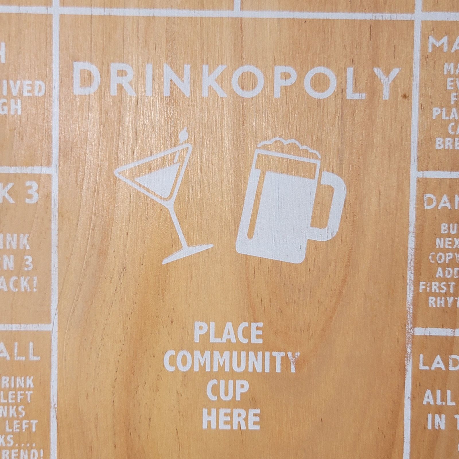 Other Drinkopoly Wooden Game Board (NO Pieces, Board ONLY) Size ONE SIZE - 2 Thumbnail
