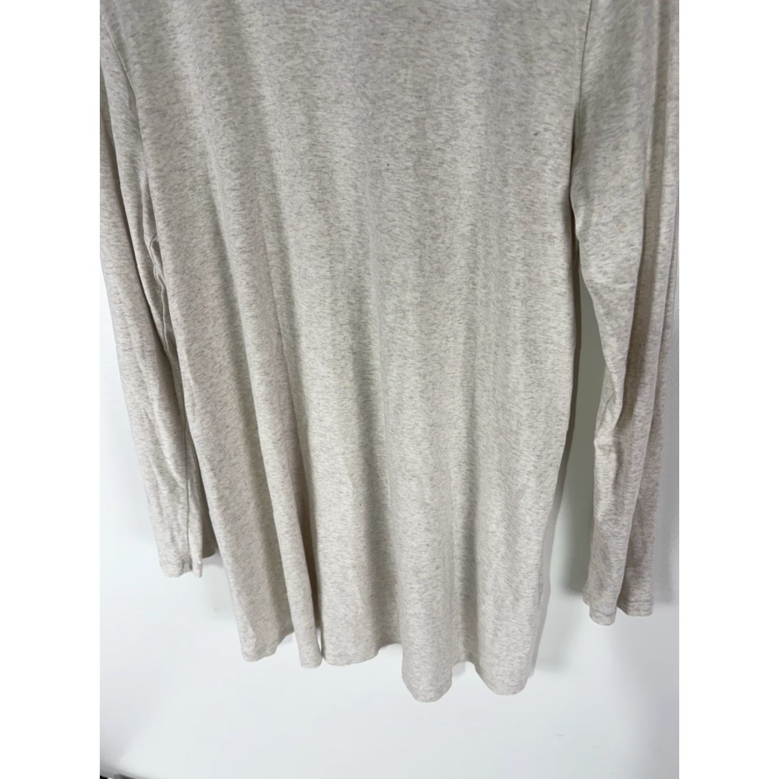 J. Jill J. Jill Shirt Adult Large Ivory 100% Pima Cotton Tunic Crew Neck Long Sleeve Womens Size L / US 10 / IT 46 - 6 Thumbnail