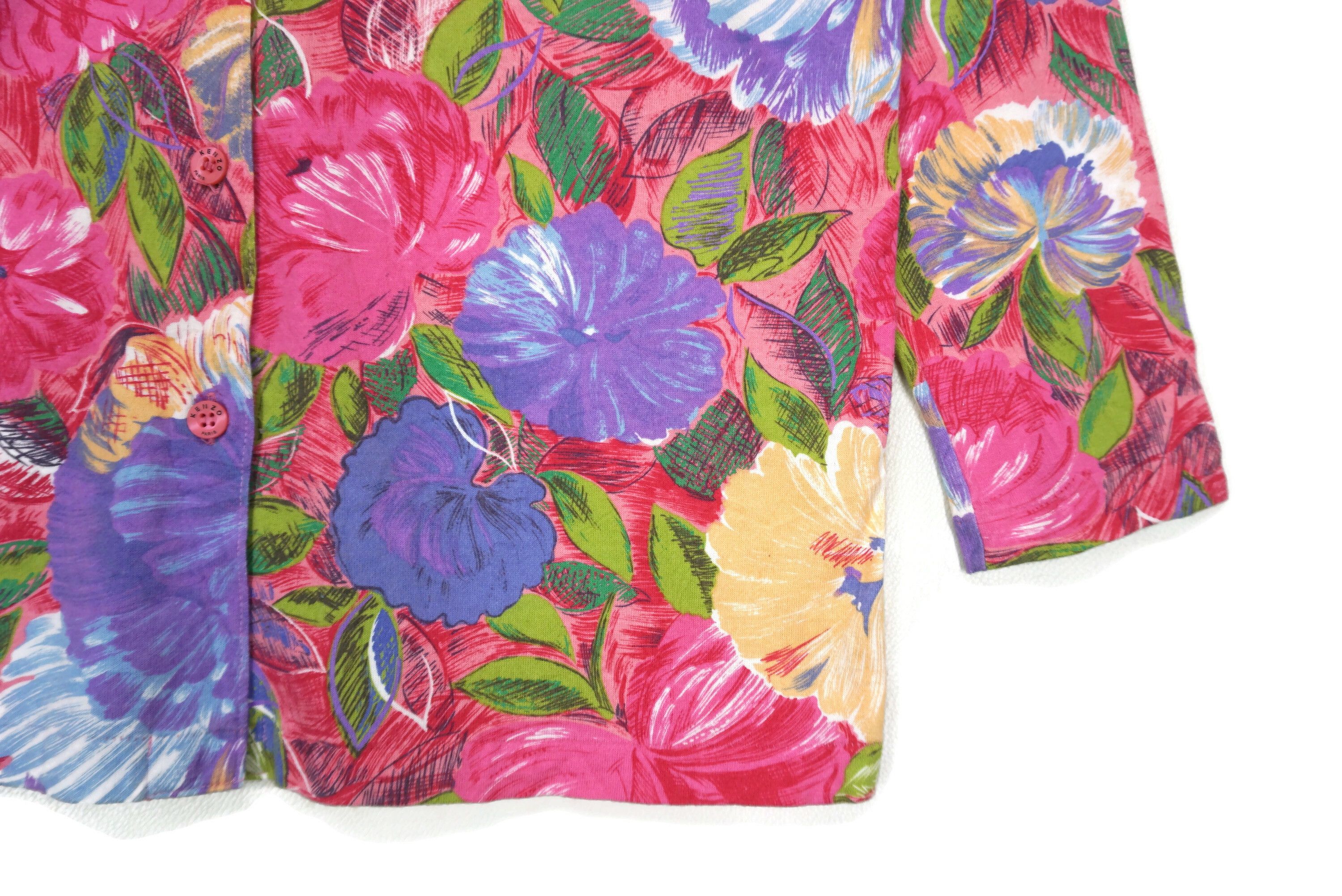 Kenzo Vintage Cardigan Made in Japan Full Print Floral Sweater Size M / US 6-8 / IT 42-44 - 4 Thumbnail