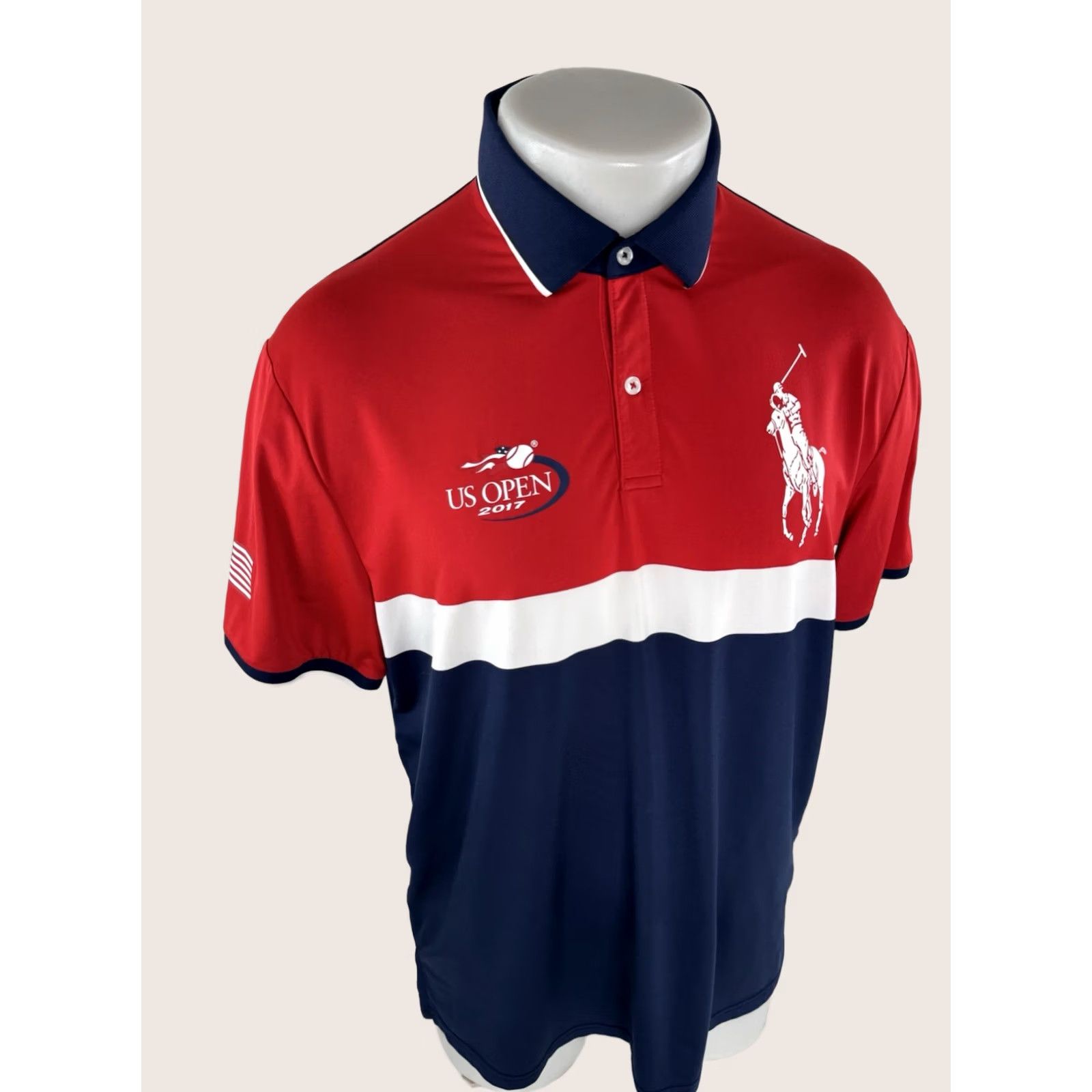 Polo Ralph Lauren POLO RALPH LAUREN - US OPEN Tennis 2017 Big Pony L Jersey Polo Shirt - EXCELLENT Mens Shirt L Multicolor Tennis 2010s Size US L / EU 52-54 / 3 - 1 Thumbnail