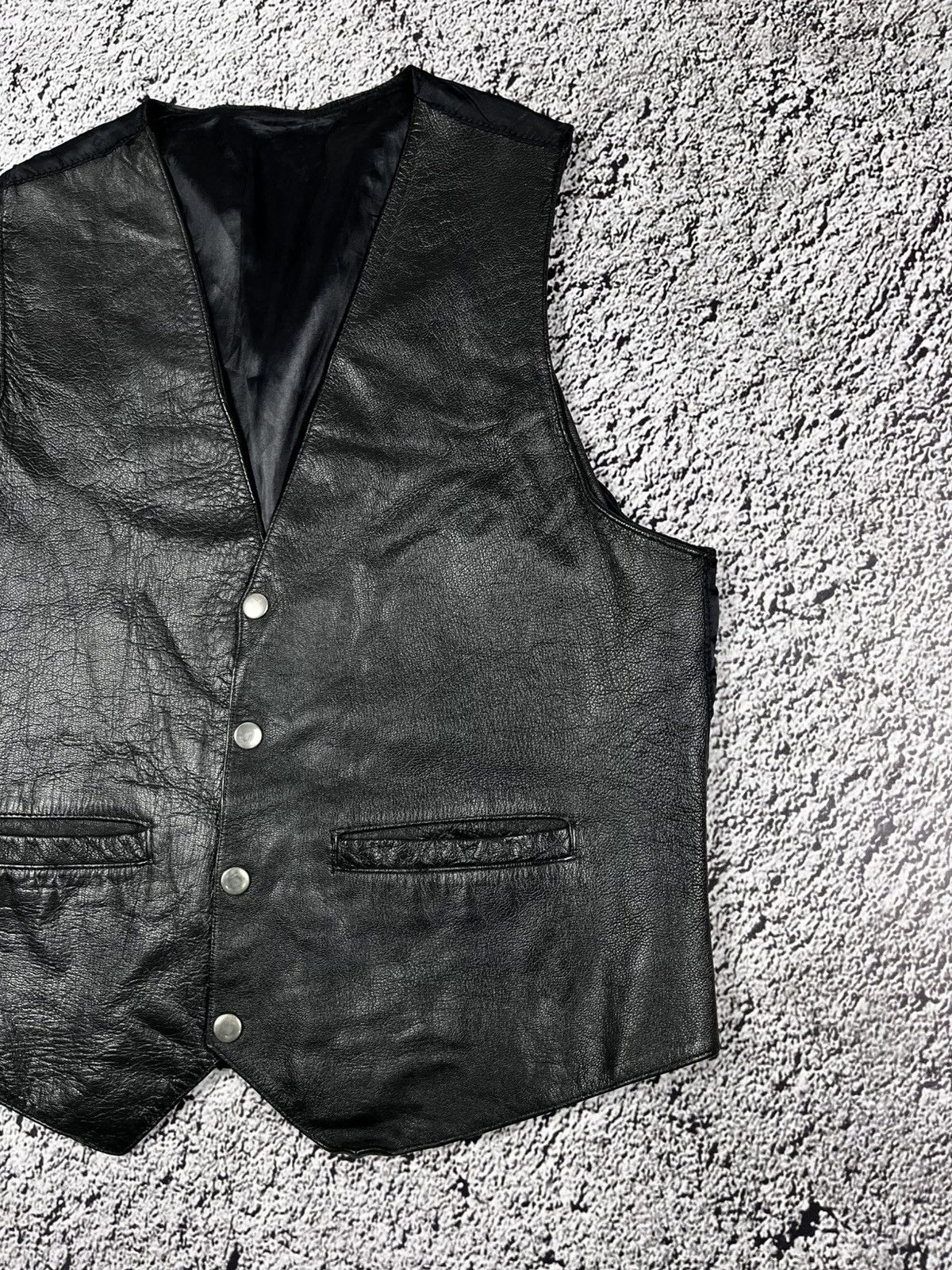 Leather Vintage 80s Leather biker motorcycle vest jacket grunge Size US M / EU 48-50 / 2 - 3 Thumbnail