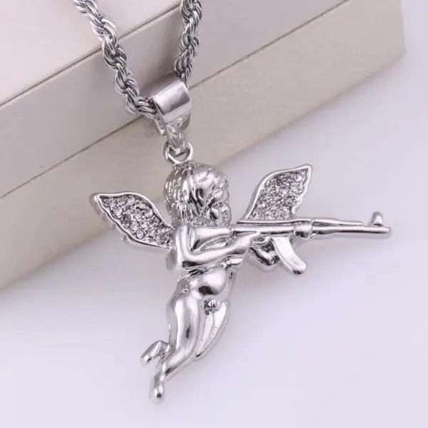 VIBE zircon cherub pendant necklace Size ONE SIZE - 2 Thumbnail