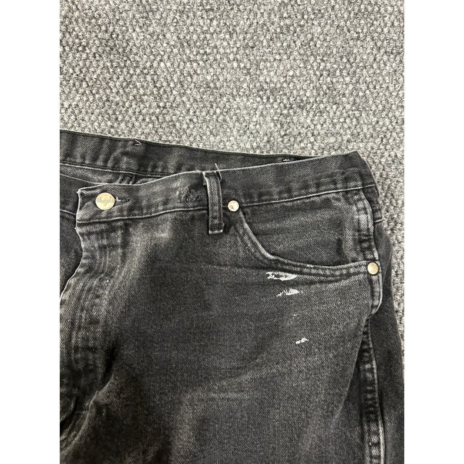 Wrangler Wrangler Jeans Mens 42x30 Black Denim Casual Western 10933sewk Jeans Pants Regular Fit 5-Pocket Solid Cotton Denim Machine Washable Size US 42 / EU 58 - 3 Thumbnail