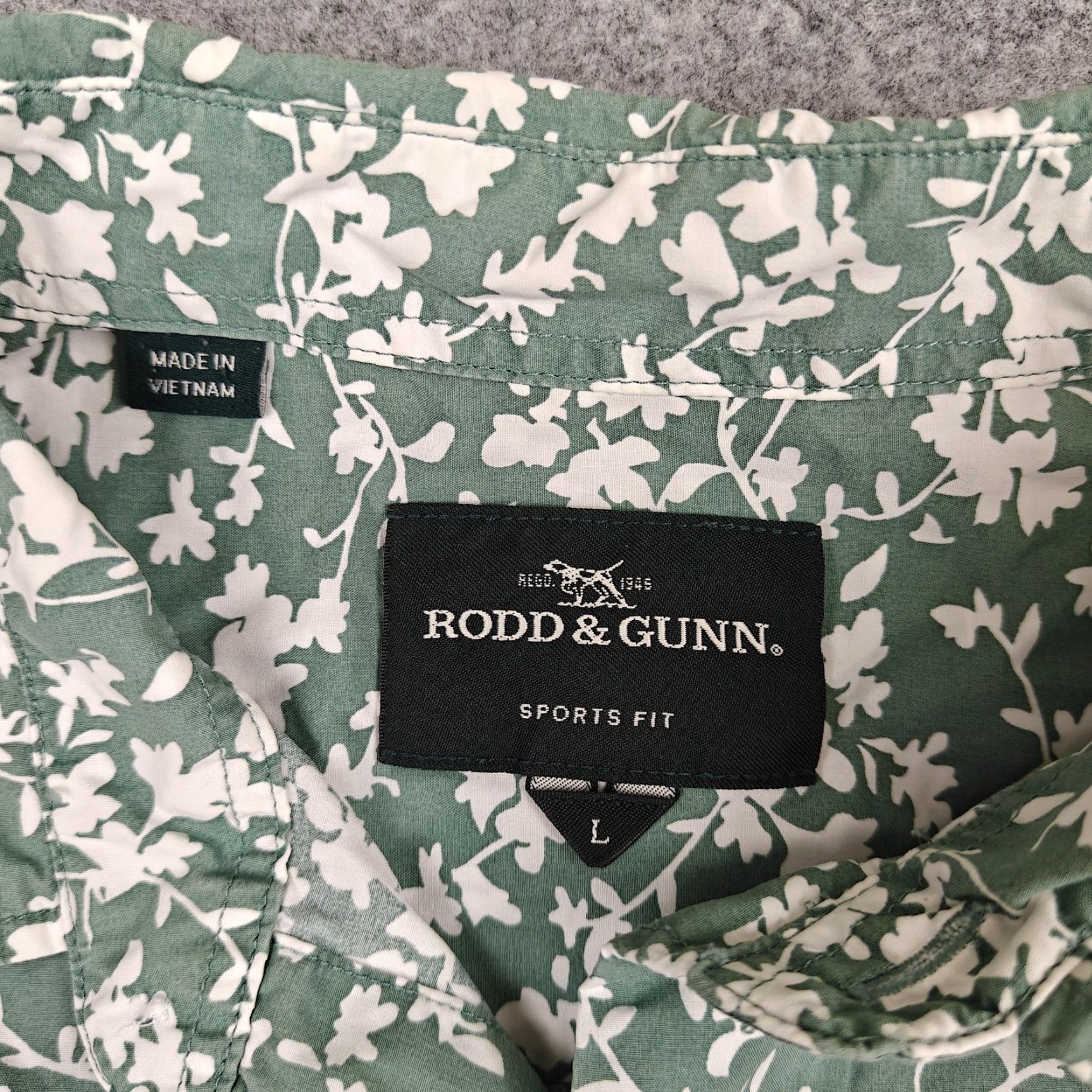 Rodd & Gunn Rodd & Gunn Shirt Mens L Green Floral Cotton Short Sleeve Button Up Casual Size US L / EU 52-54 / 3 - 2 Thumbnail