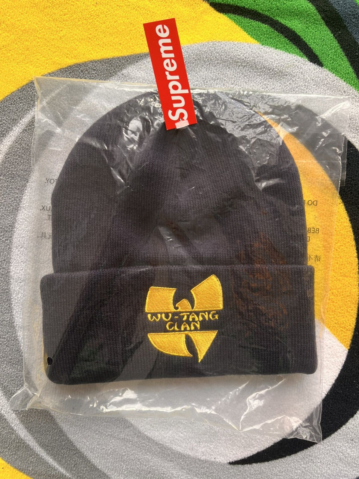 Supreme Supreme x Wu-Tang Clan Beanie Navy yellow hat cap headwear Size ONE SIZE - 16 Thumbnail