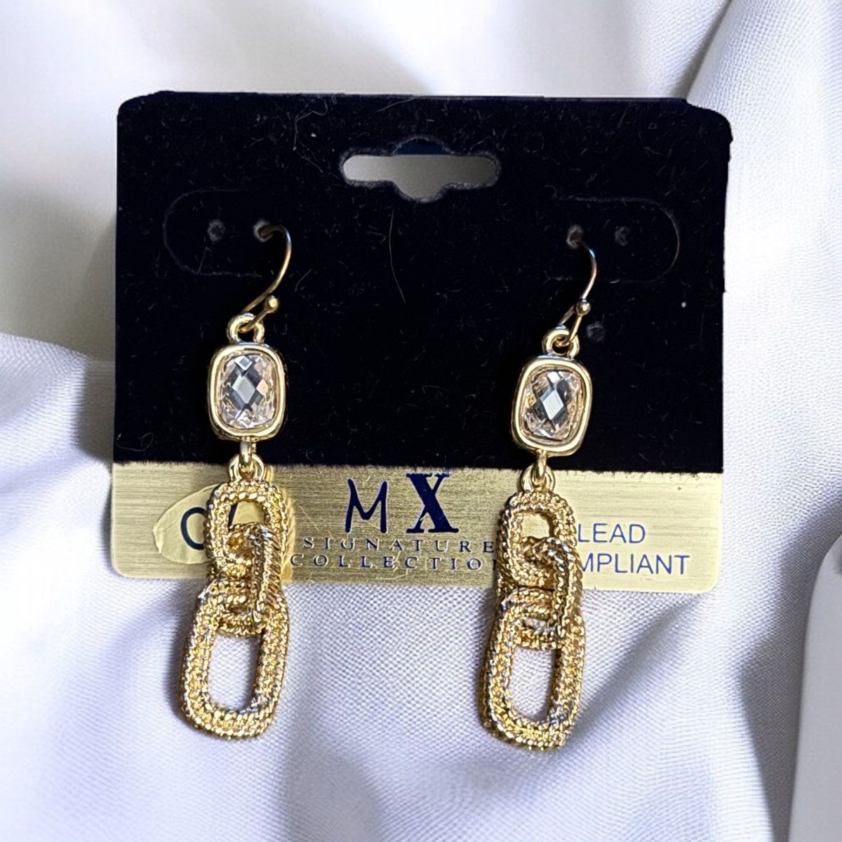 Other MX Signature Collection gold CZ chain link dangle earrings Size ONE SIZE - 1 Thumbnail