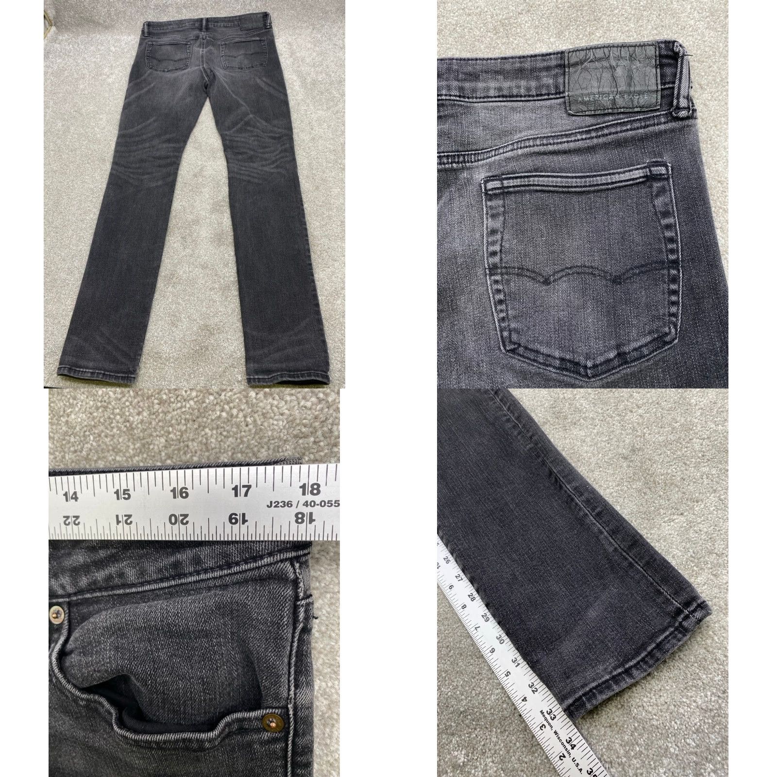 American Eagle Outfitters American Eagle Outfitters Jeans Mens 36x30 Black Straight Regular Stretch 5332 Size US 36 / EU 52 - 8 Thumbnail