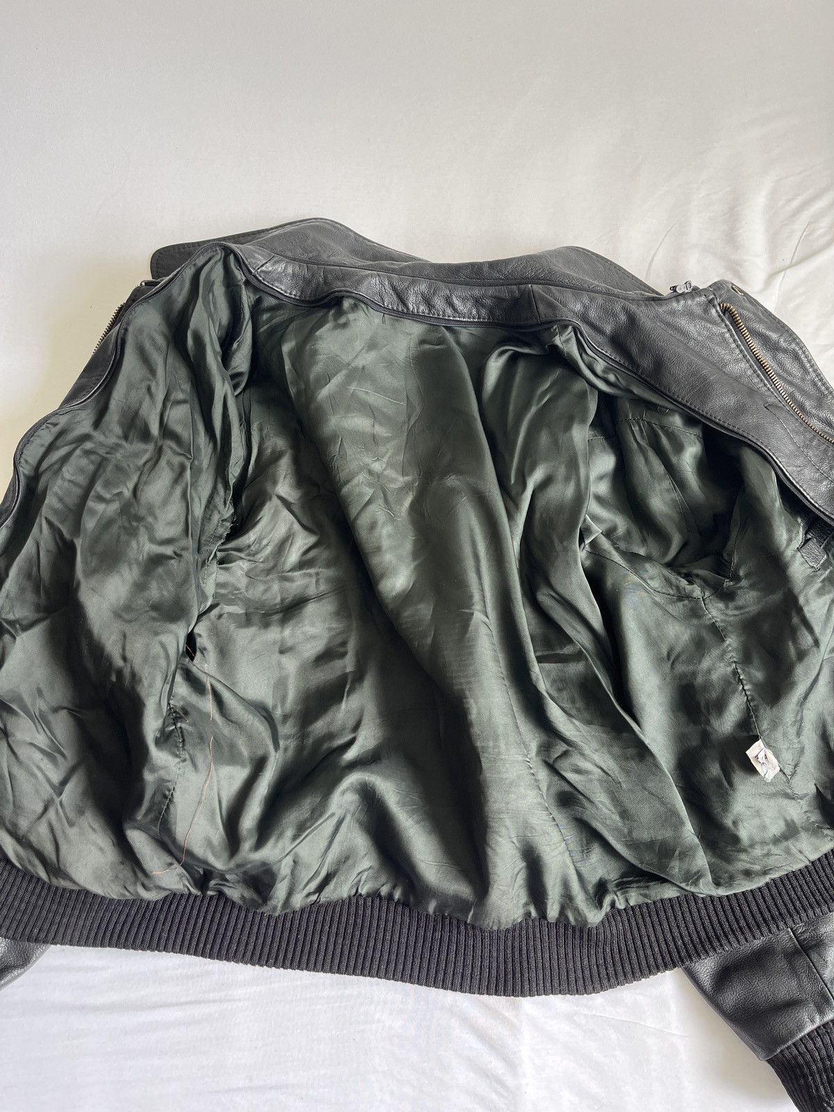 Vintage 90s Leather Flight Jacket Size US L / EU 52-54 / 3 - 3 Thumbnail