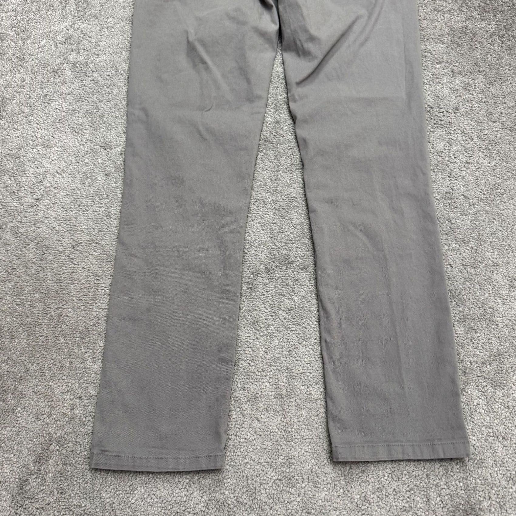 Asos ASOS Design Pants Mens 33x34 Gray Twill Cotton Straight Leg Chino Button Fly Casual Workwear Size US 34 / EU 50 - 4 Thumbnail