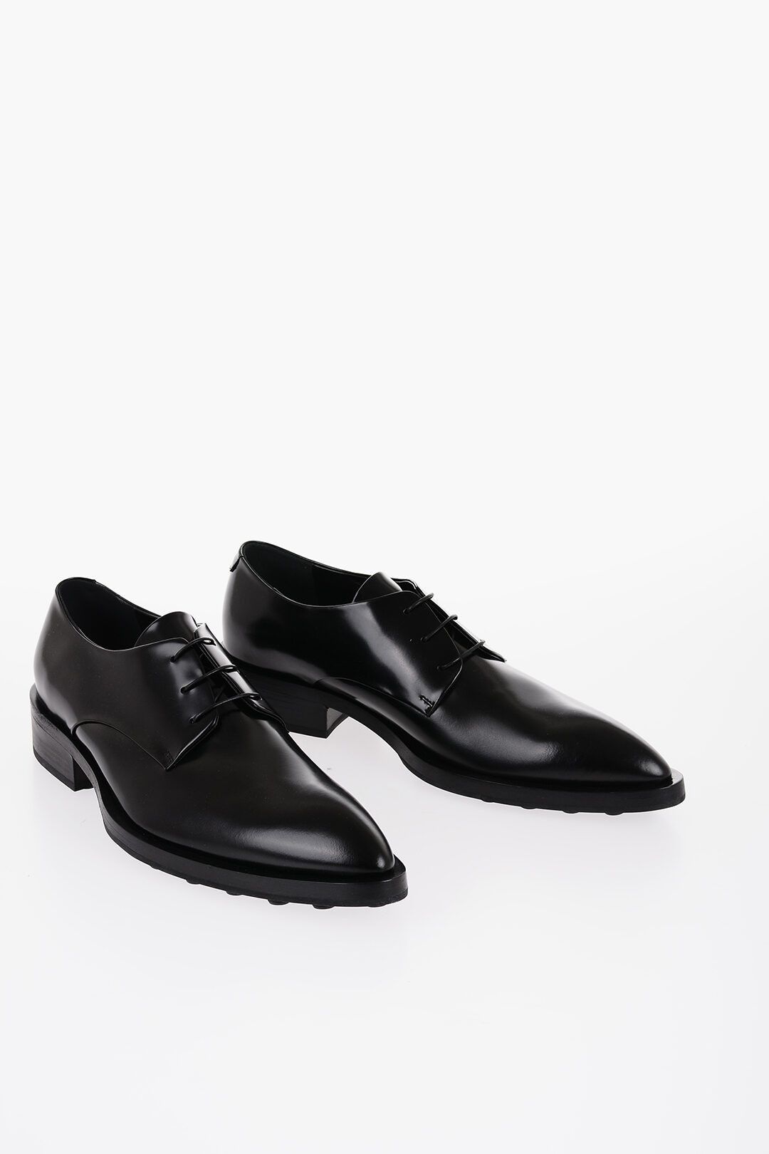 Jil Sander og1mm0625 Point Toe Leather Derby Shoes in Black Size US 11 / EU 44 - 2 Thumbnail