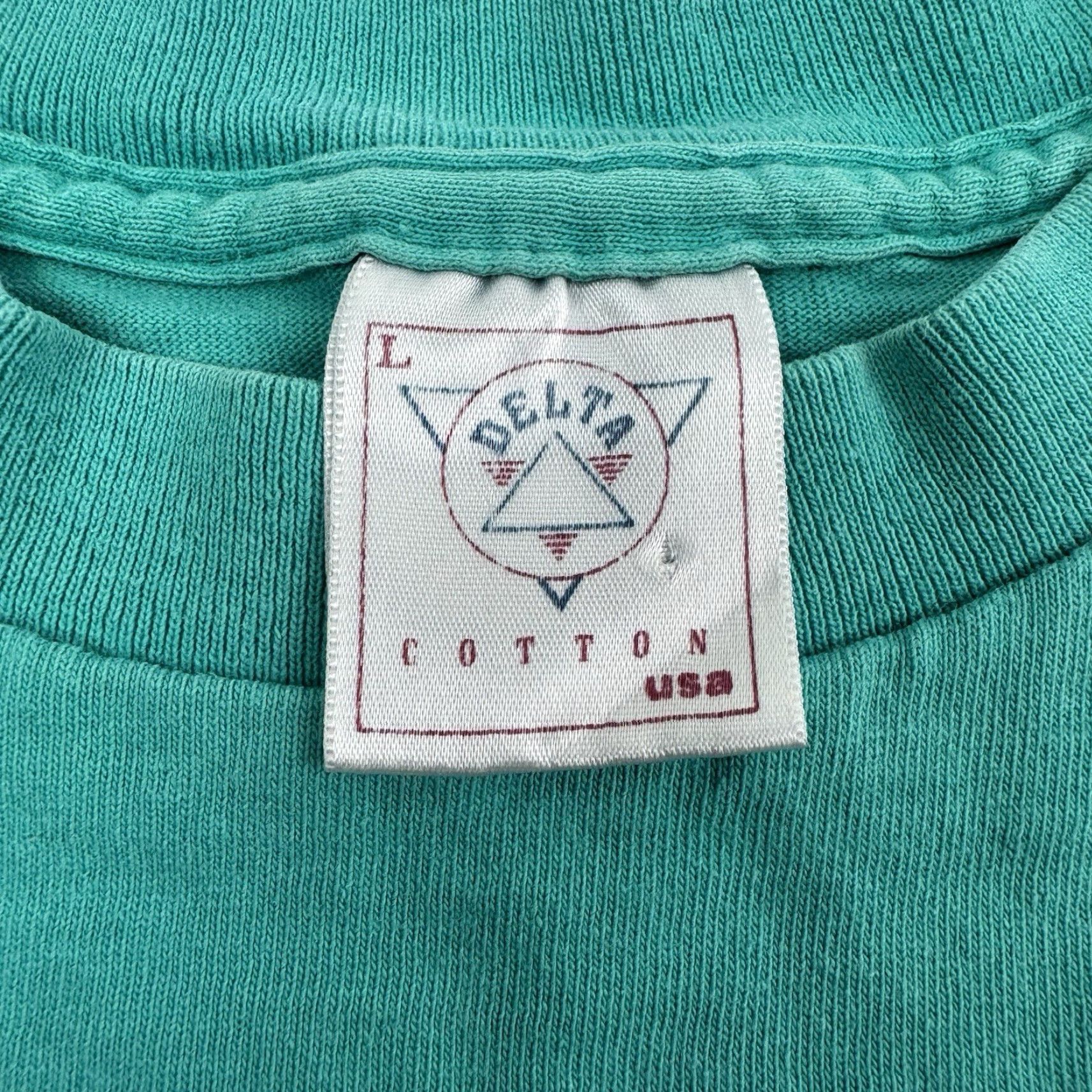 Delta VINTAGE Seattle Shirt Adult Large Blue Flower Embroidery 90s Delta Mens T-Shirt Size US L / EU 52-54 / 3 - 4 Thumbnail