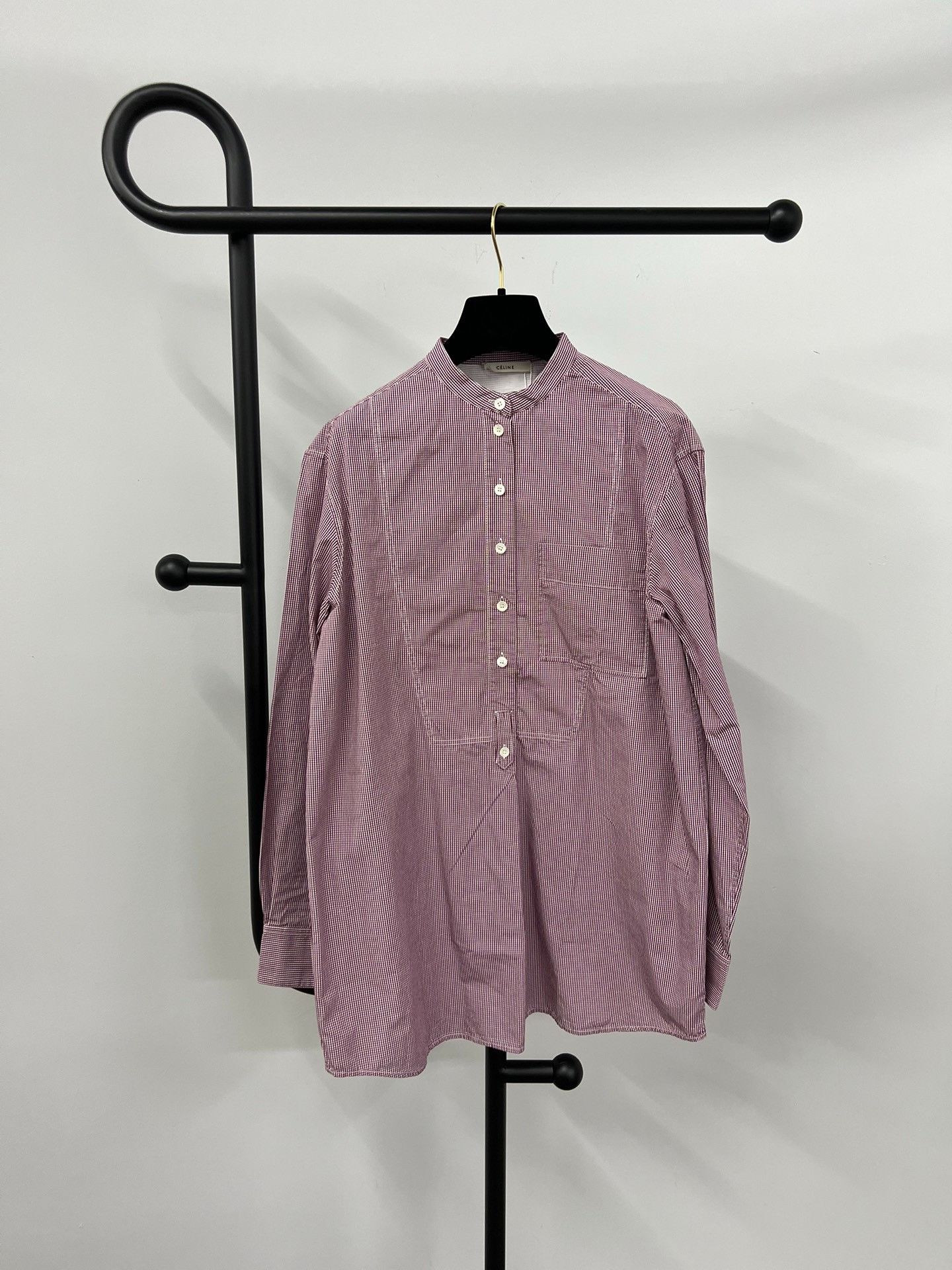 Celine Old Celine Red White Plaid Long Sleeve Shirt Size S / US 4 / IT 40 - 1 Thumbnail